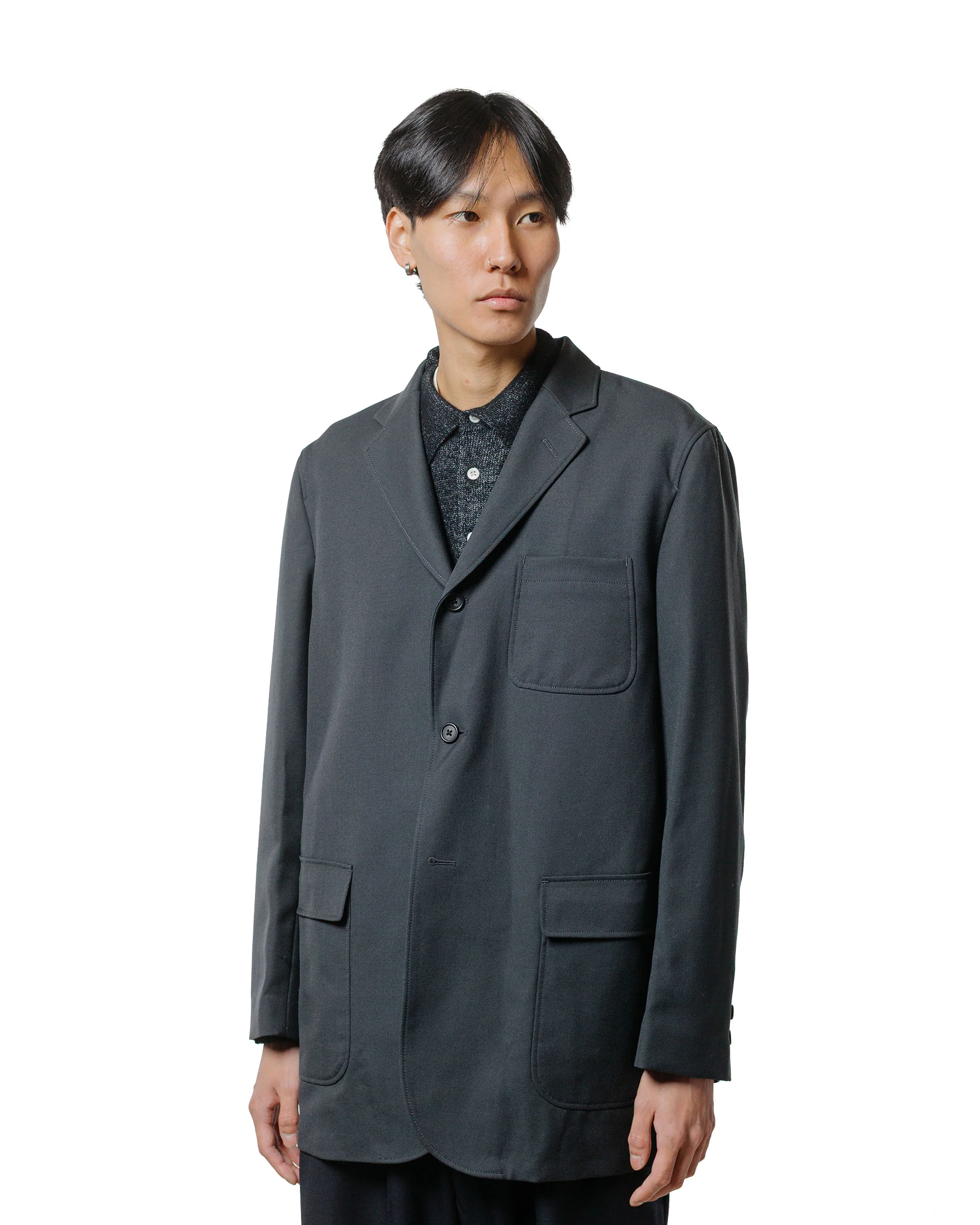 Beams Plus 3B Box-Fit Laundry Wool Charcoal - Image 2