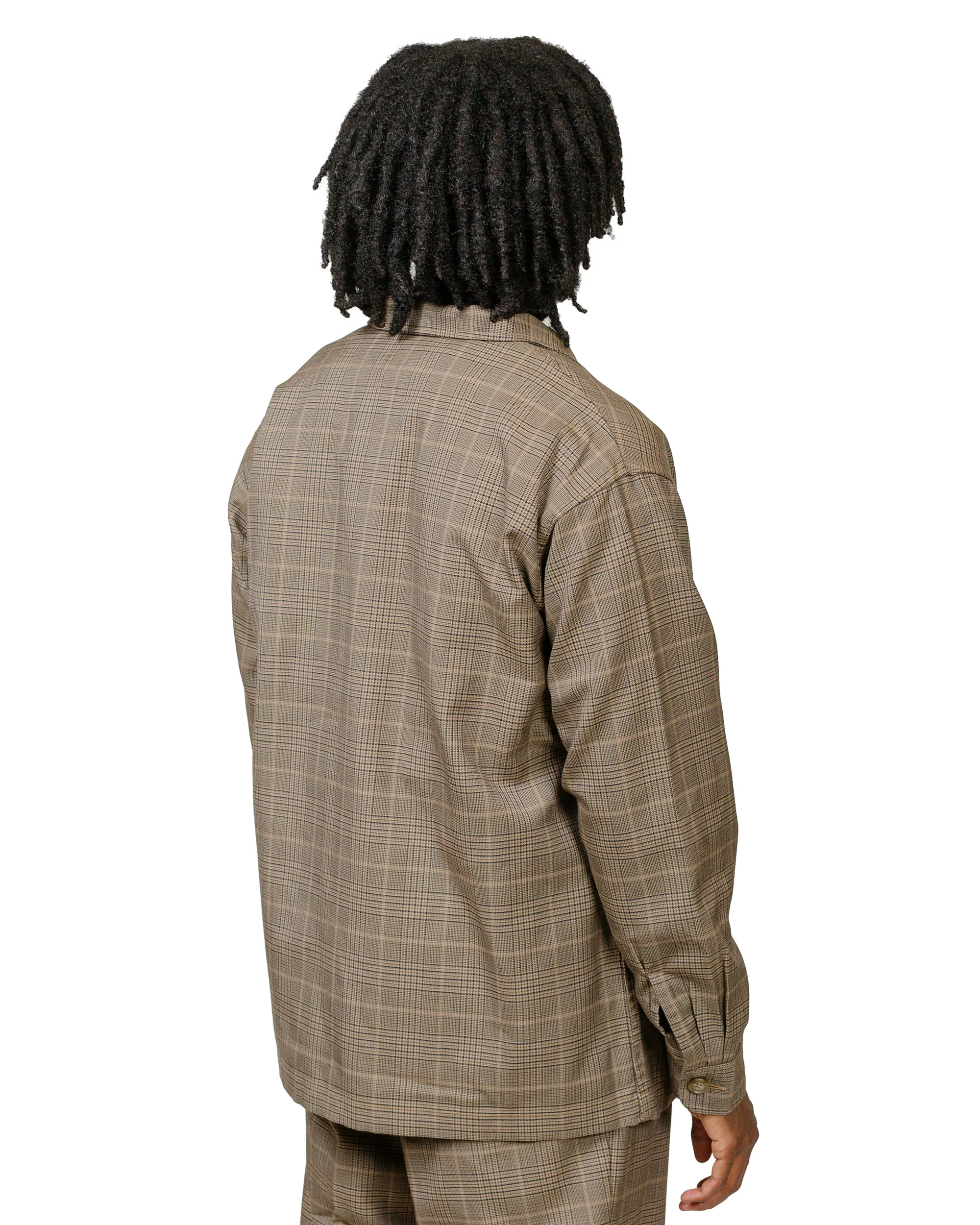 Beams Plus 4B Cuffs Jacket TW Plaid Light Brown - Image 3