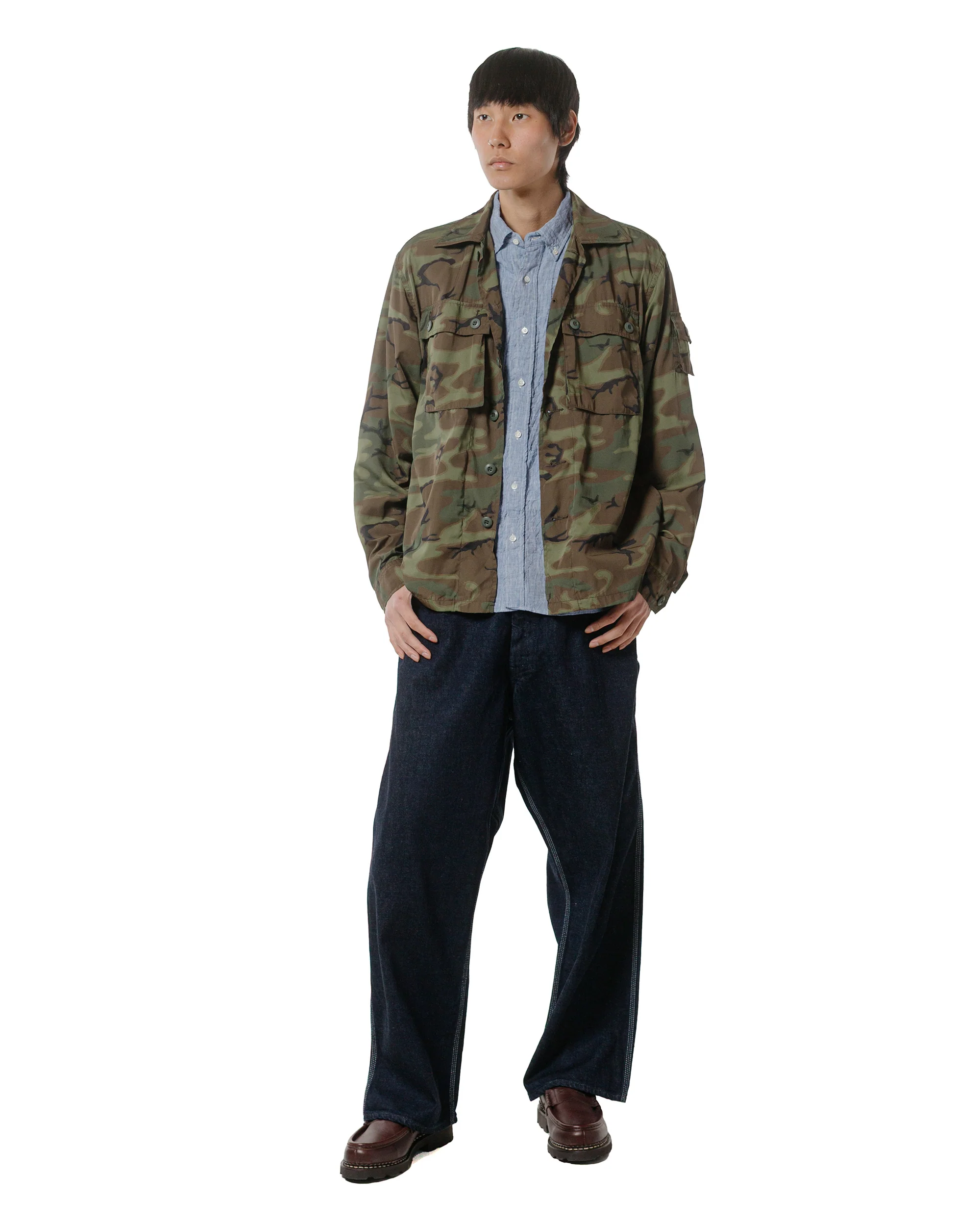 Beams Plus B.D. 1/40 Linen Chambray Blue - Image 4