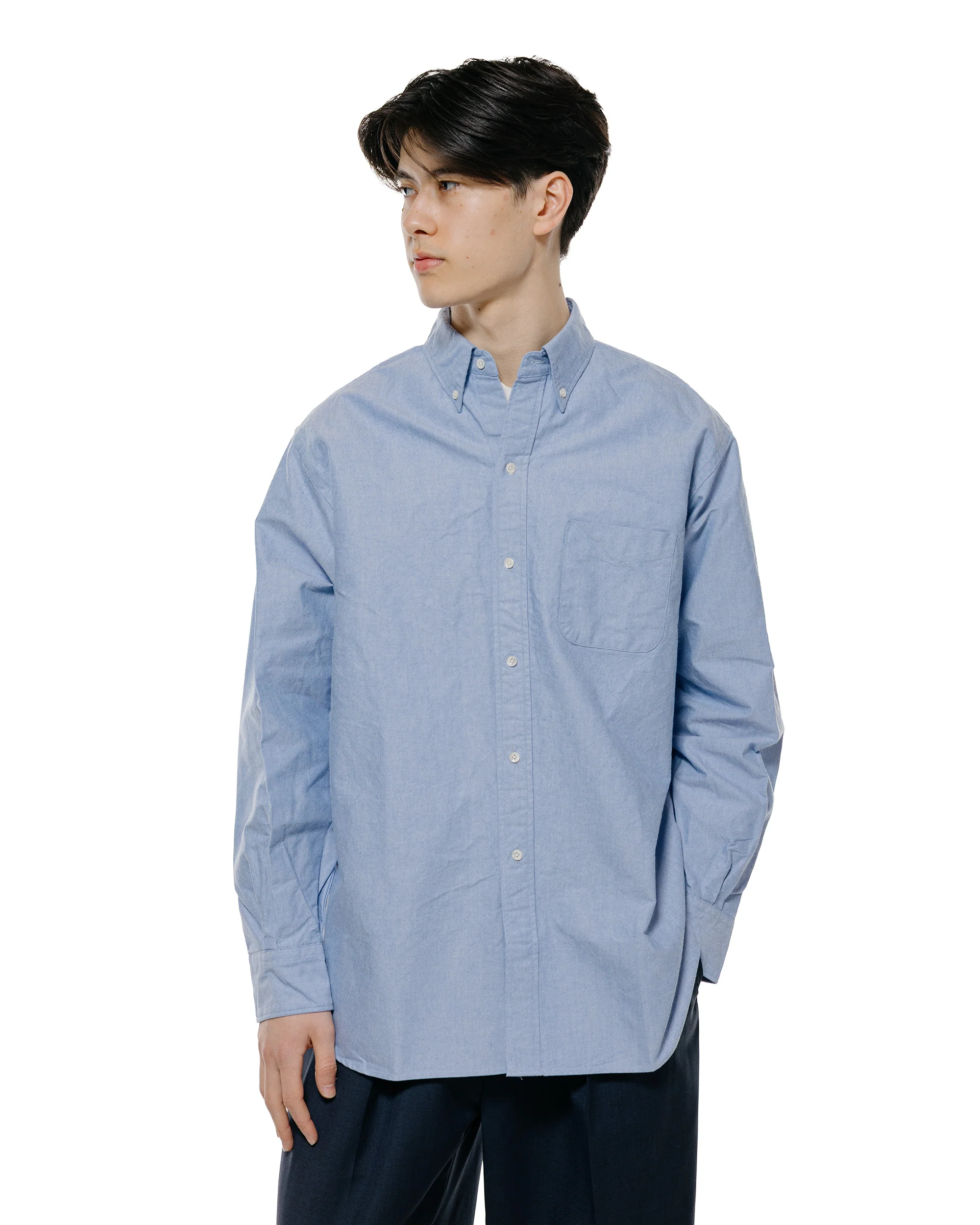 Beams Plus B.D. American Oxford Classic Fit Blue - Image 2