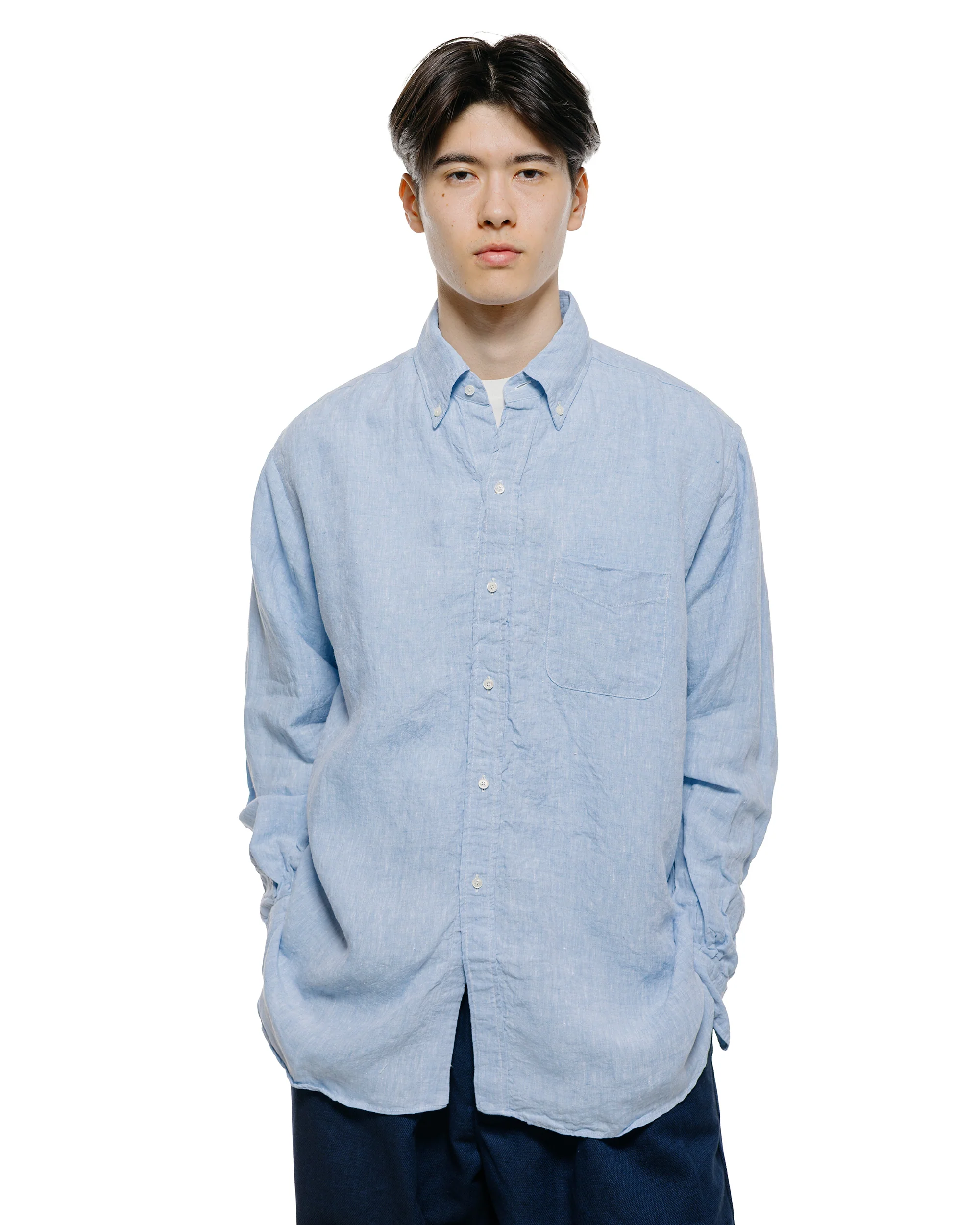Beams Plus B.D. Classic Fit Linen Chambray Blue - Image 2