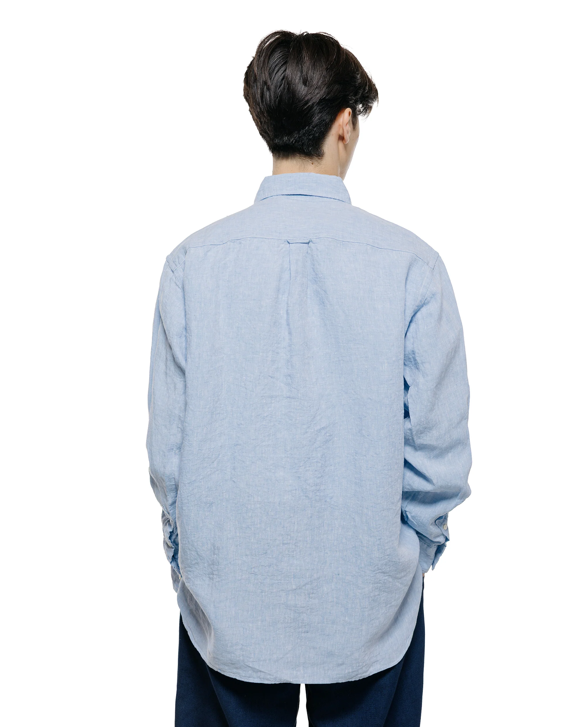Beams Plus B.D. Classic Fit Linen Chambray Blue - Image 3