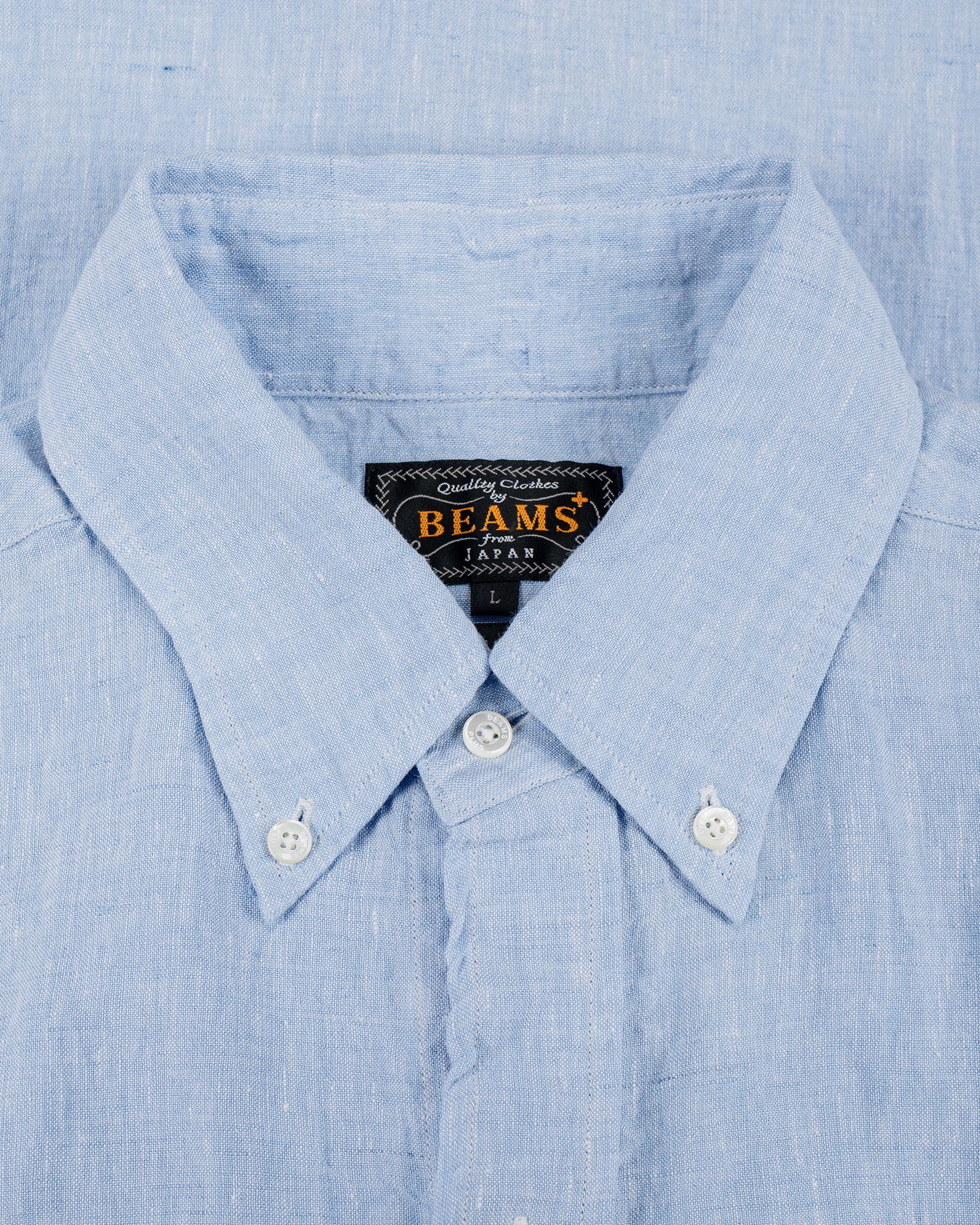 Beams Plus B.D. Classic Fit Linen Chambray Blue - Image 5