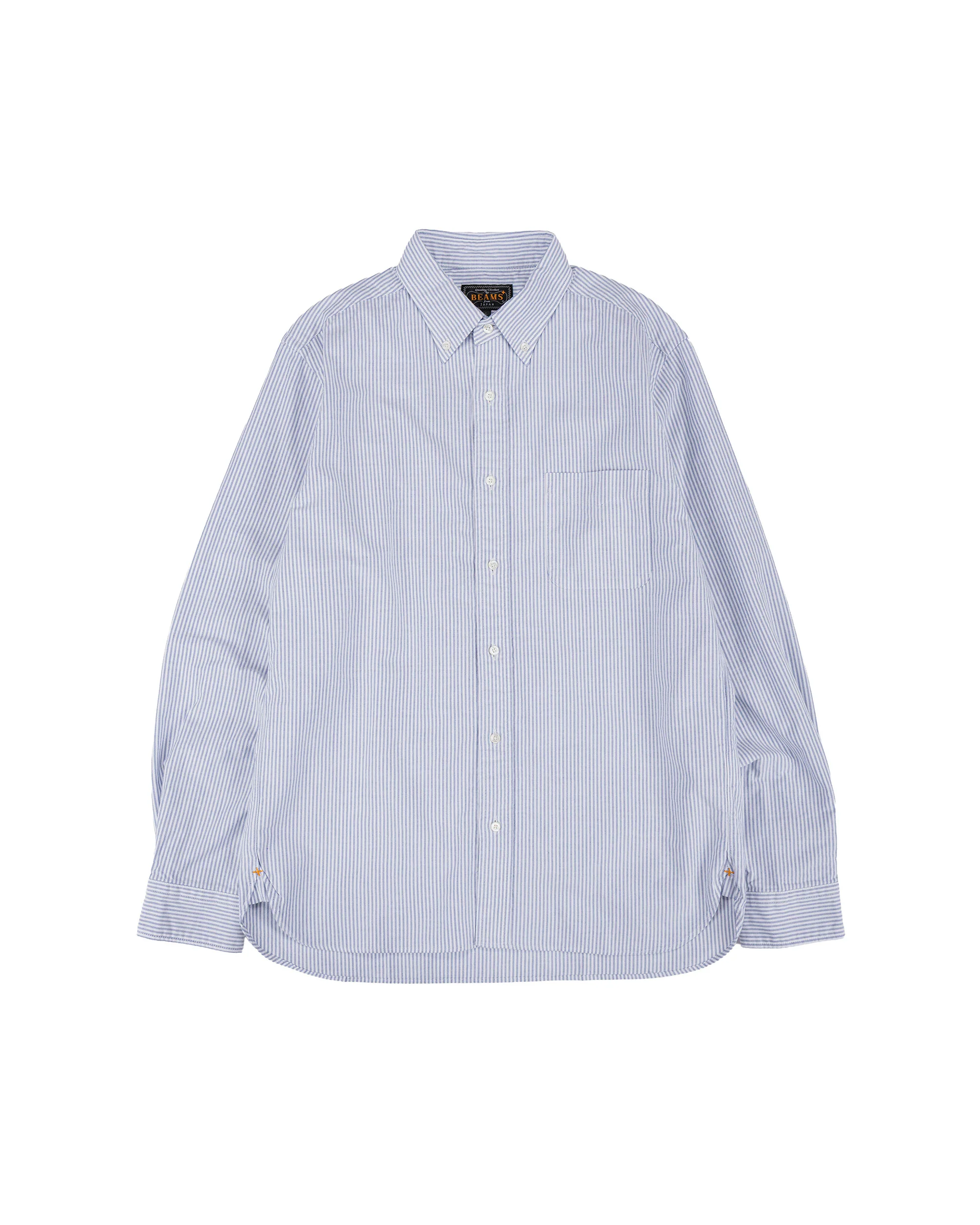 Beams Plus B.D. Oxford Candy Stripe Blue
