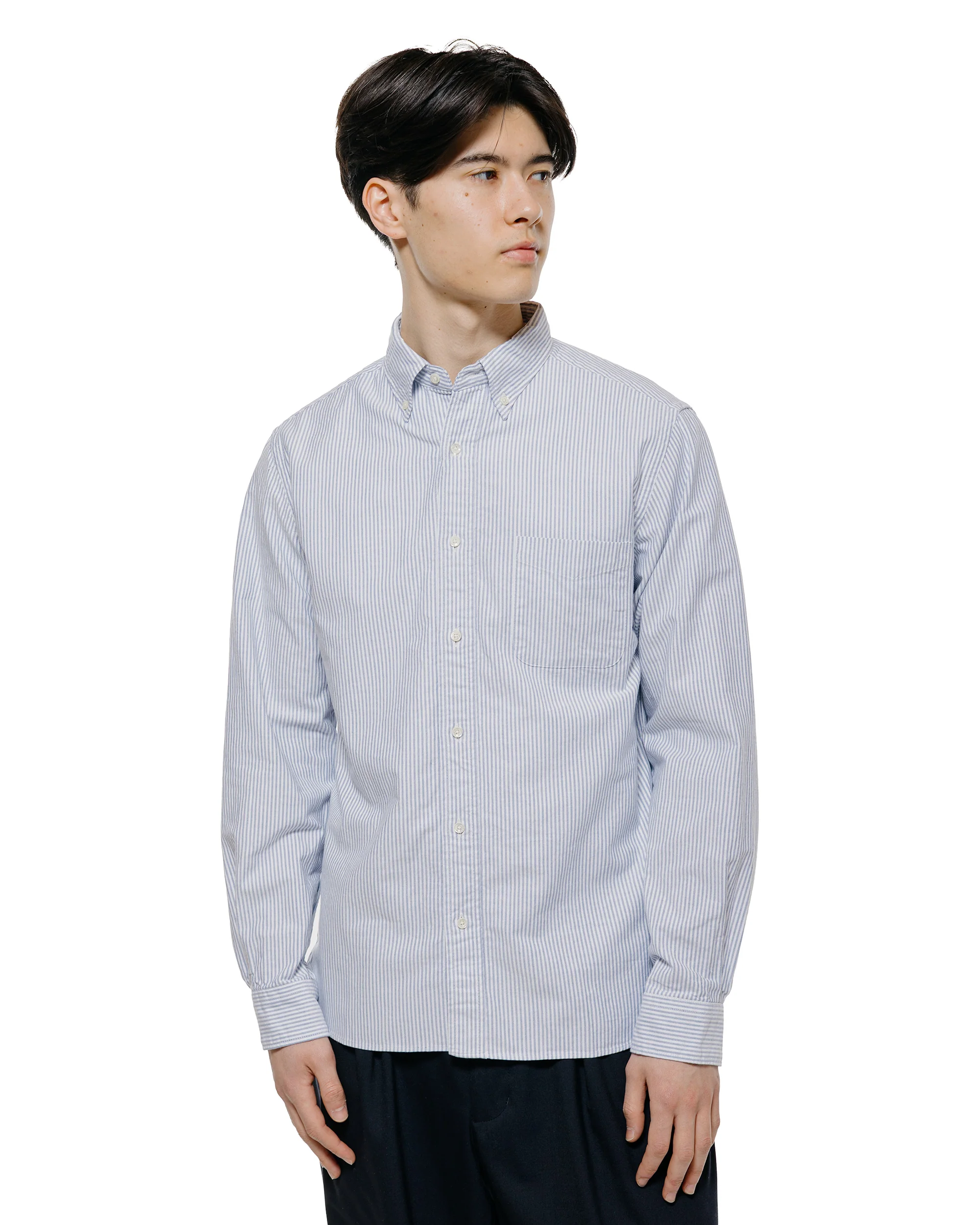 Beams Plus B.D. Oxford Candy Stripe Blue - Image 2