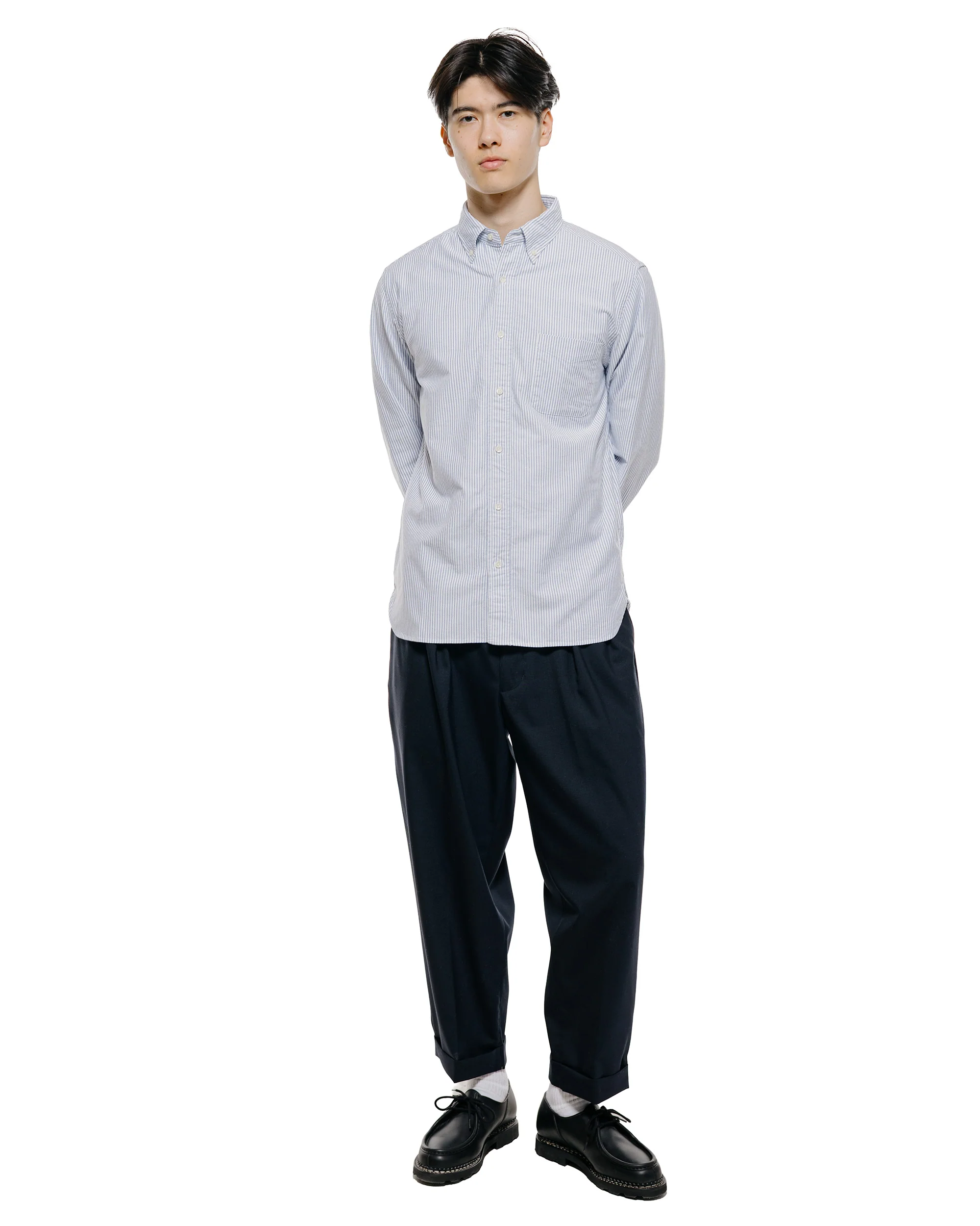 Beams Plus B.D. Oxford Candy Stripe Blue - Image 4