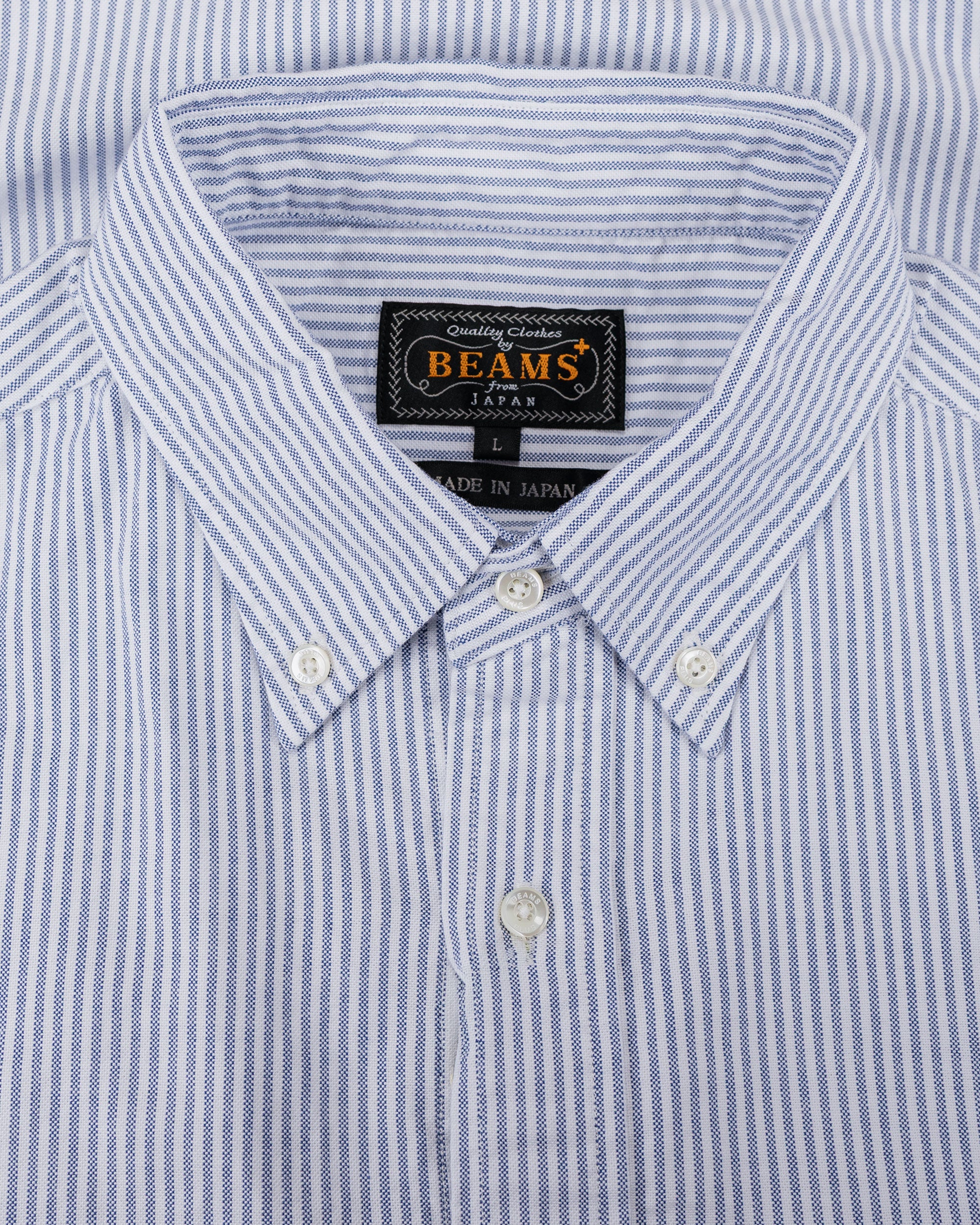 Beams Plus B.D. Oxford Candy Stripe Blue - Image 5