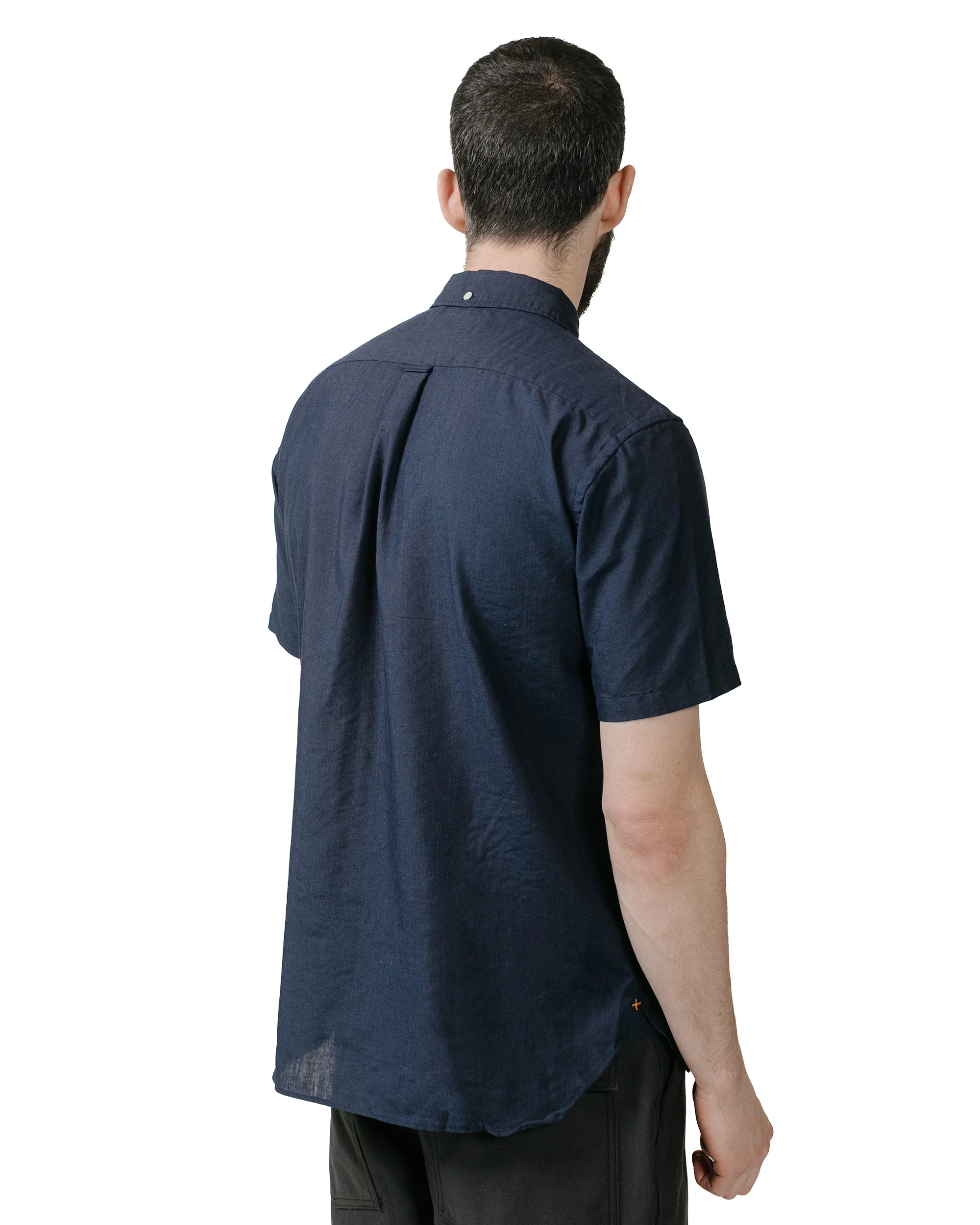 Beams Plus B.D. Short Sleeve COOLMAX® Linen Navy - Image 3