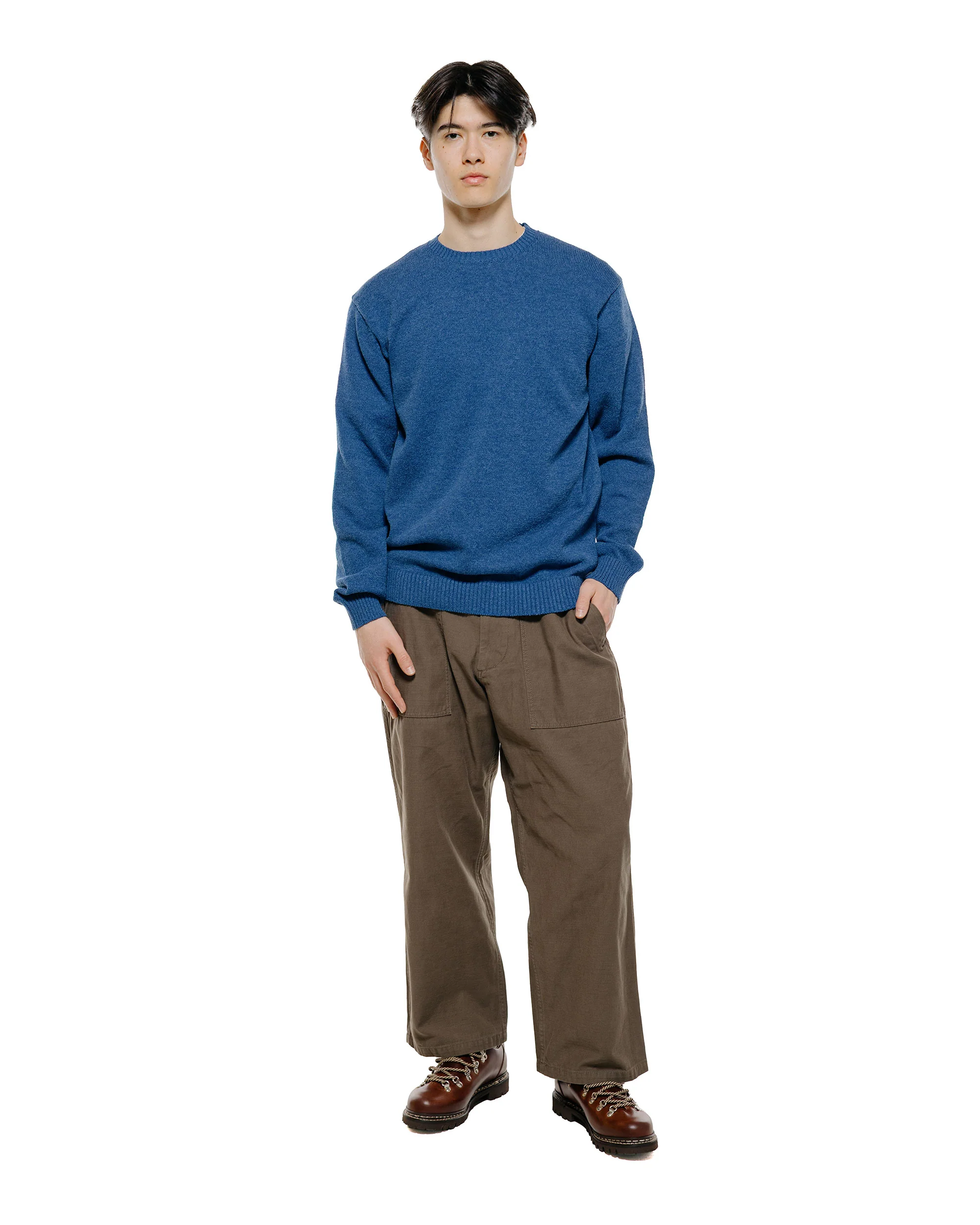 Beams Plus Crew Lily 7G Blue - Image 4
