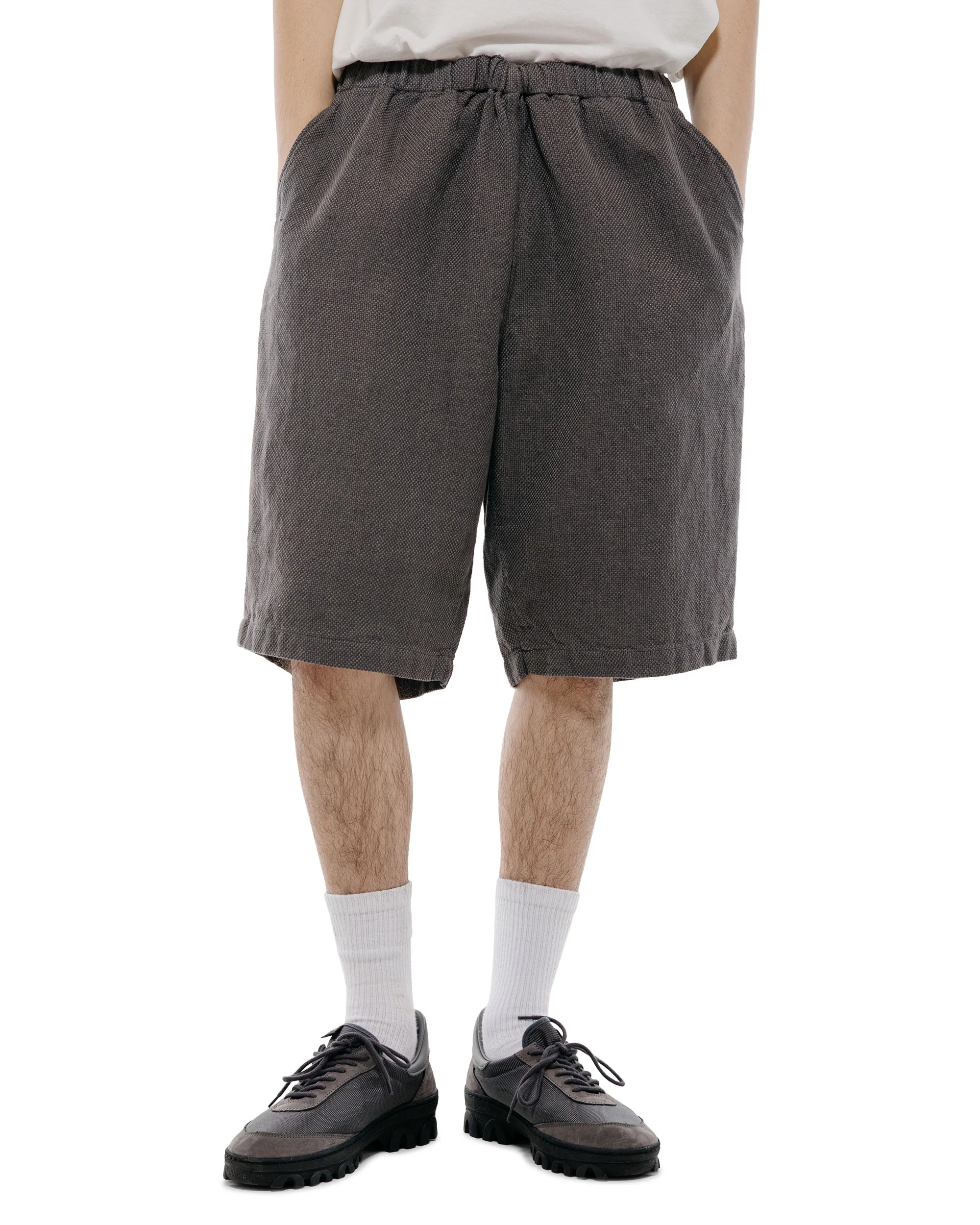 Beams Plus Easy Shorts Cotton Linen Grey - Image 2