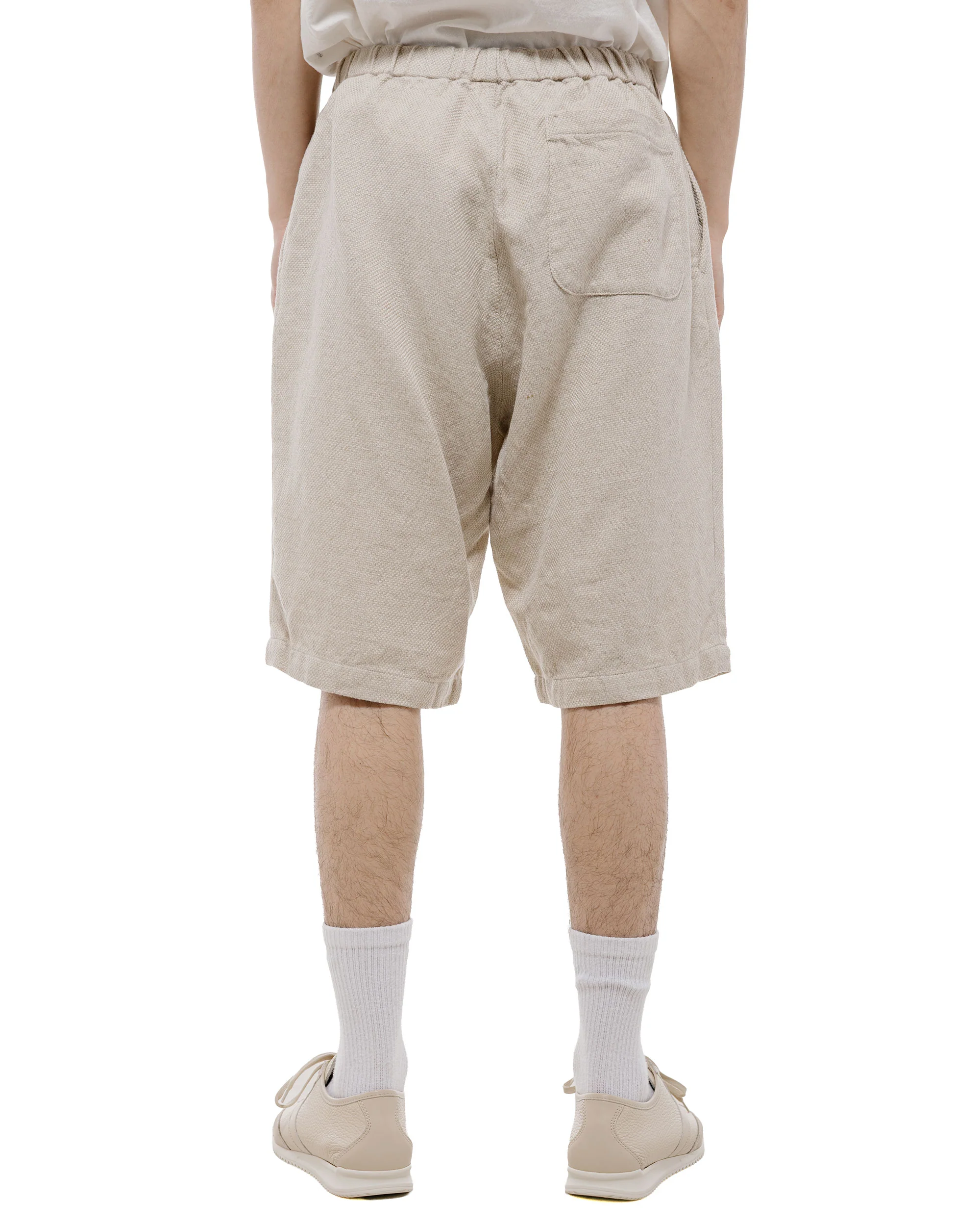 Beams Plus Easy Shorts Cotton Linen Off White - Image 4