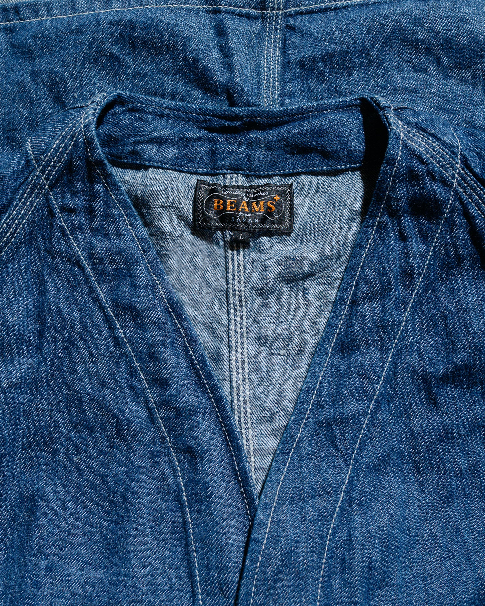 Beams Plus Engineer Jacket Twill Linen Indigo - Image 5
