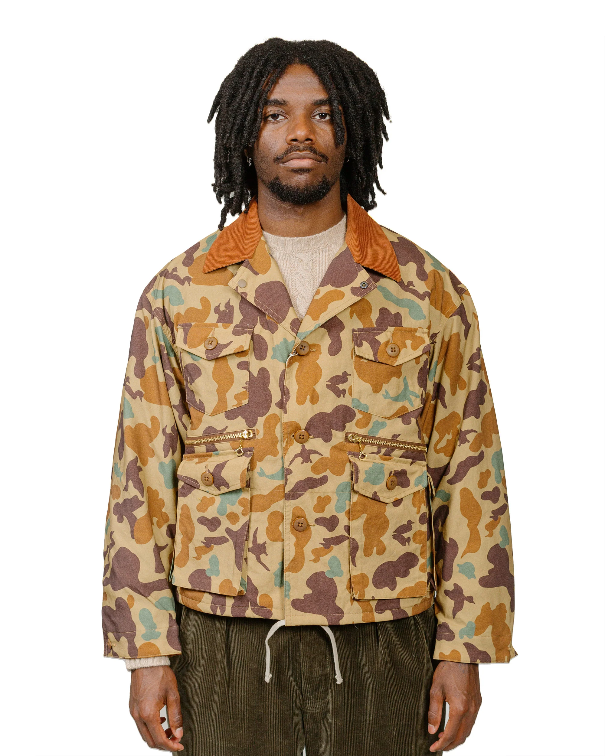Beams Plus Fish Hunting Jacket Animal Camo Khaki - Image 2