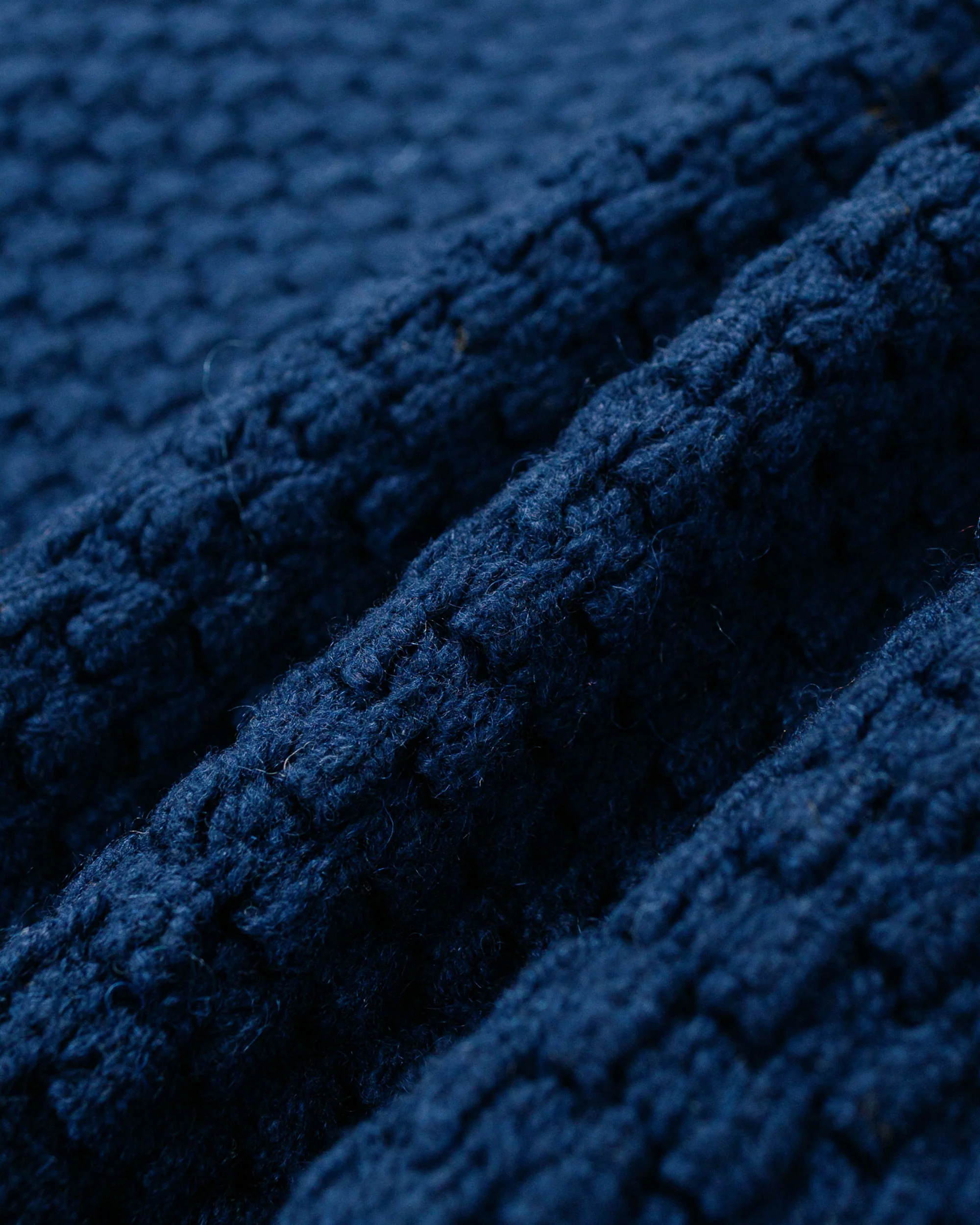 Beams Plus Full Zip Popcorn Pattern Navy - Image 6