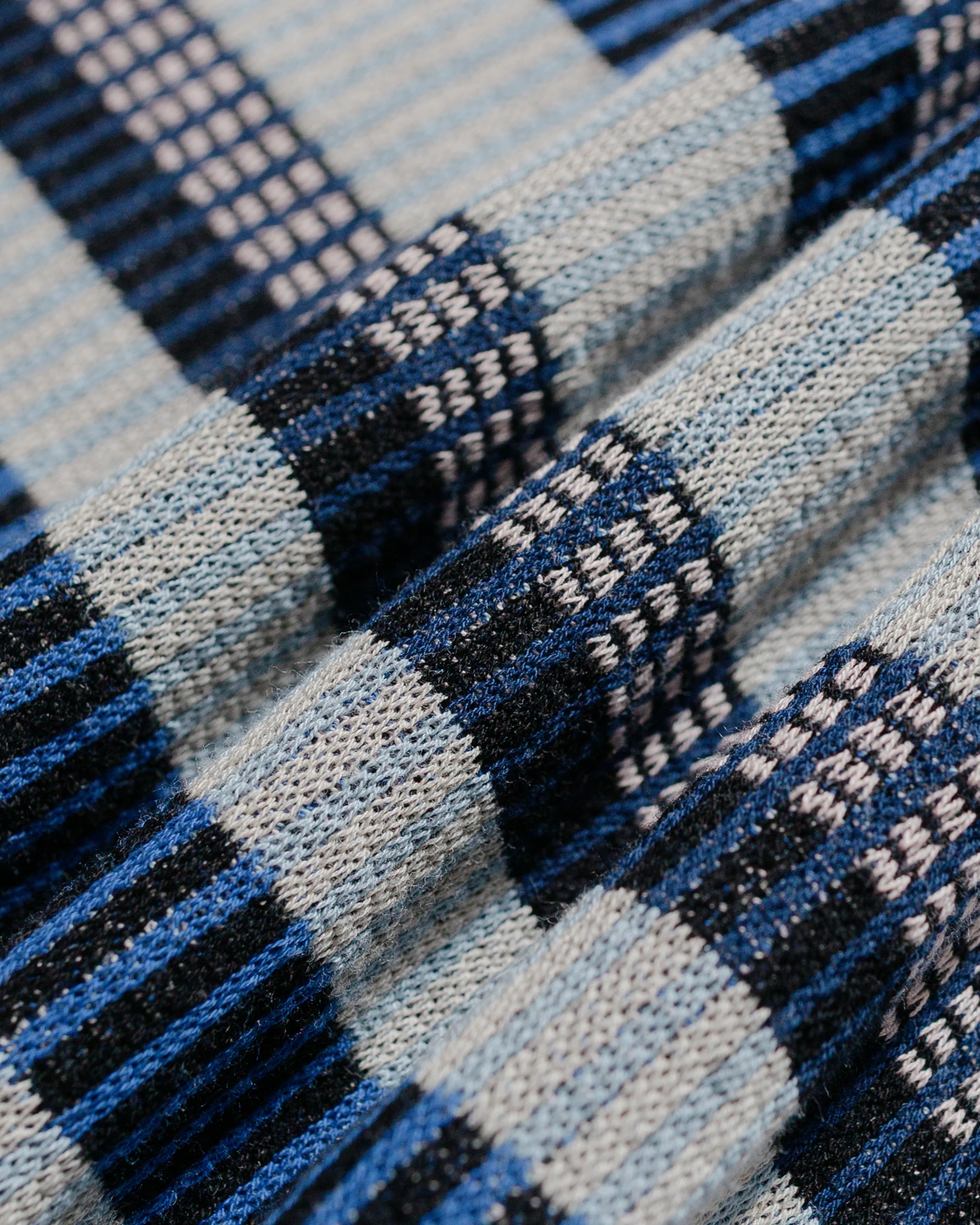 Beams Plus Half Zip Knit Polo Navy - Image 6
