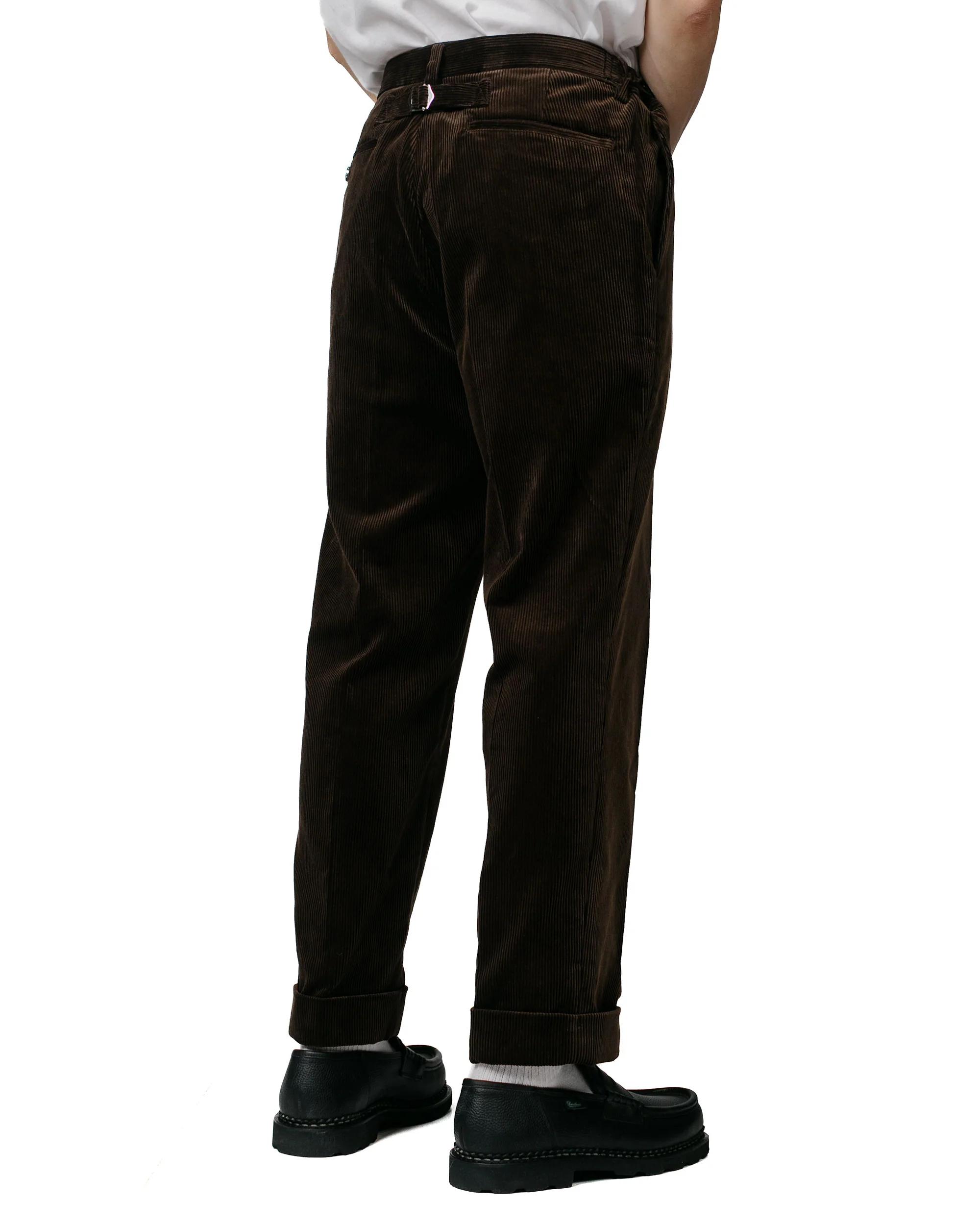 Beams Plus Ivy Trousers Ankle-Cut Corduroy Dark Brown - Image 3