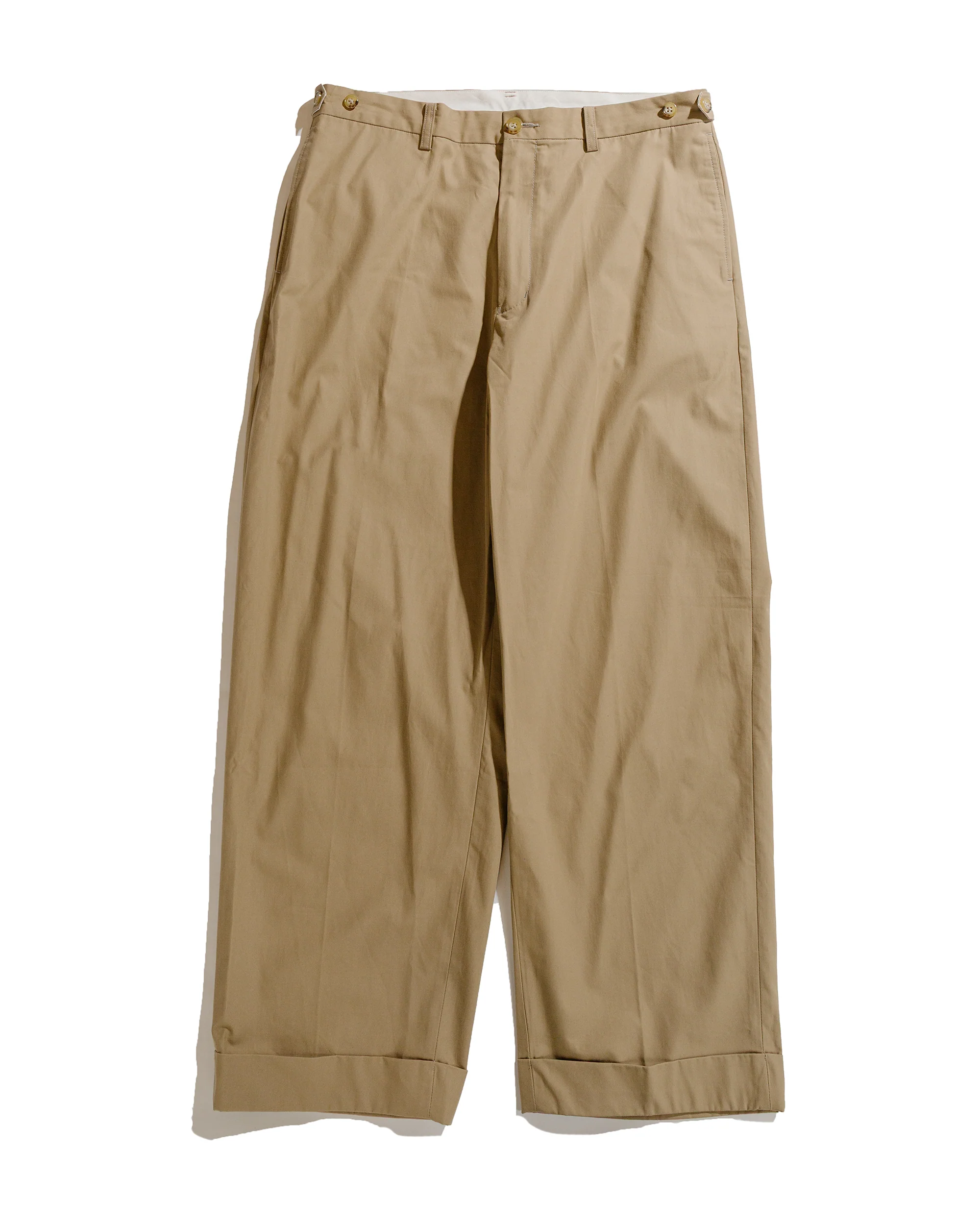 Beams Plus IVY Trousers Wide High Density Cotton Beige
