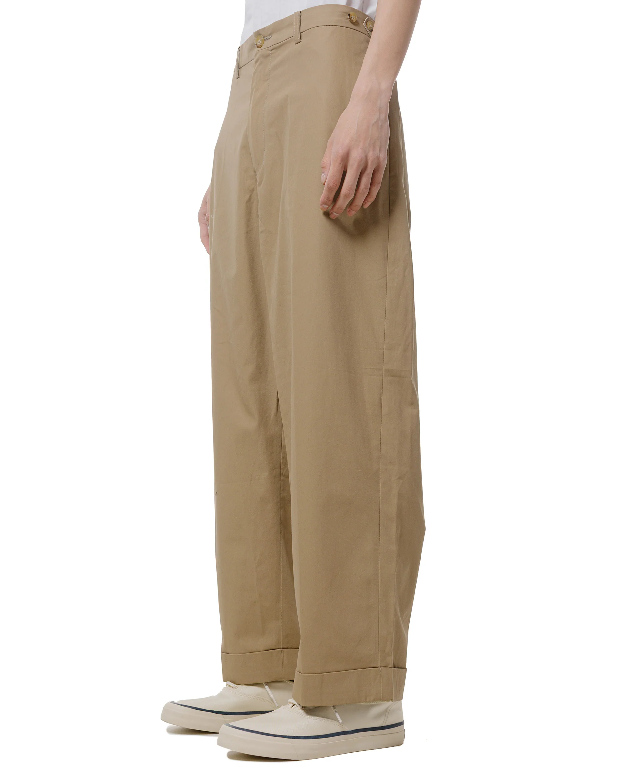 Beams Plus IVY Trousers Wide High Density Cotton Beige - Image 2
