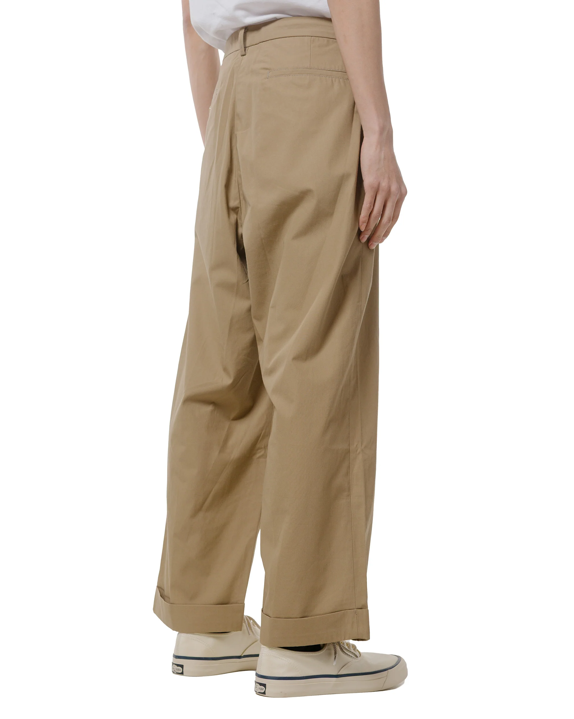 Beams Plus IVY Trousers Wide High Density Cotton Beige - Image 3