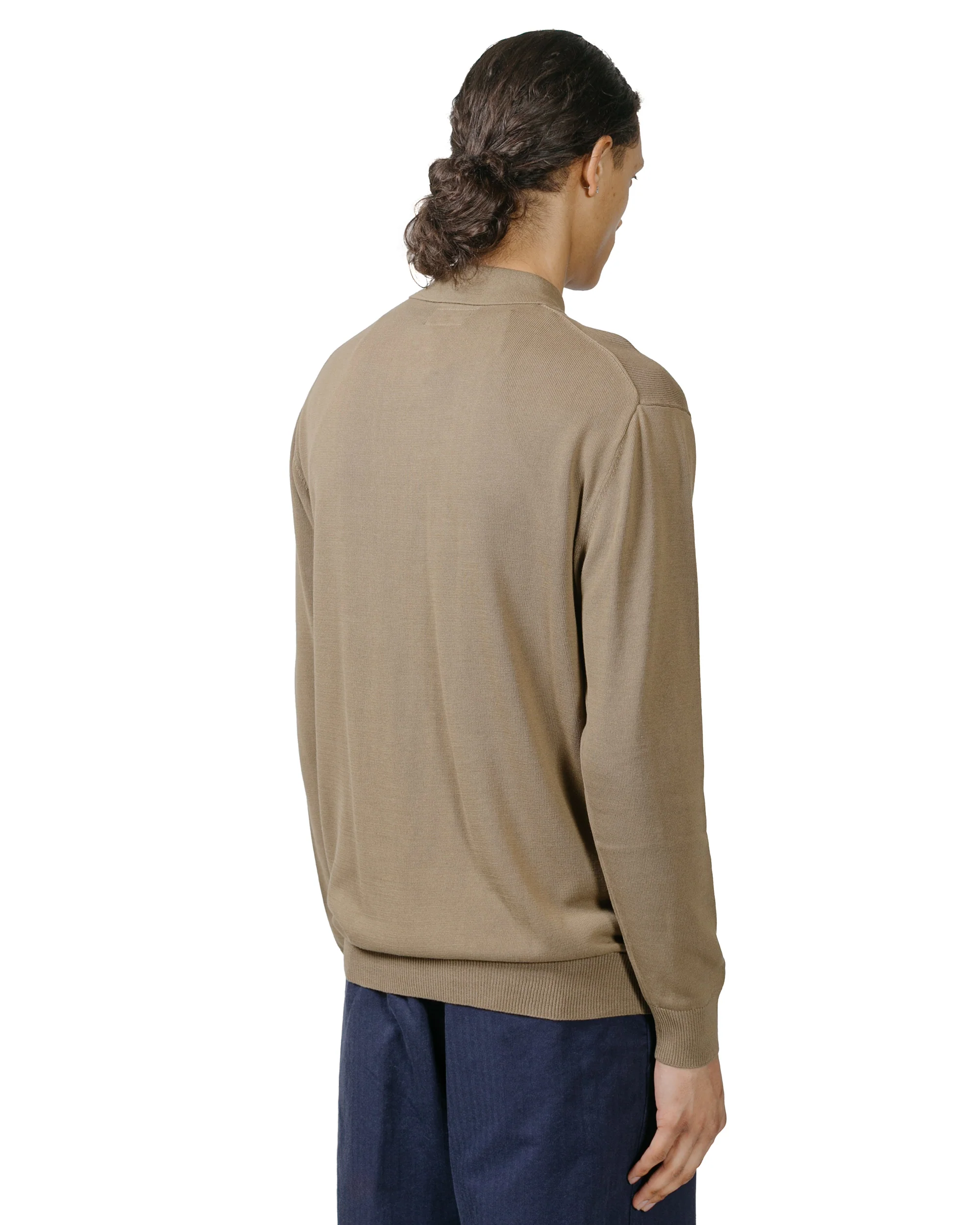 Beams Plus Knit Polo 12G Mocha - Image 3