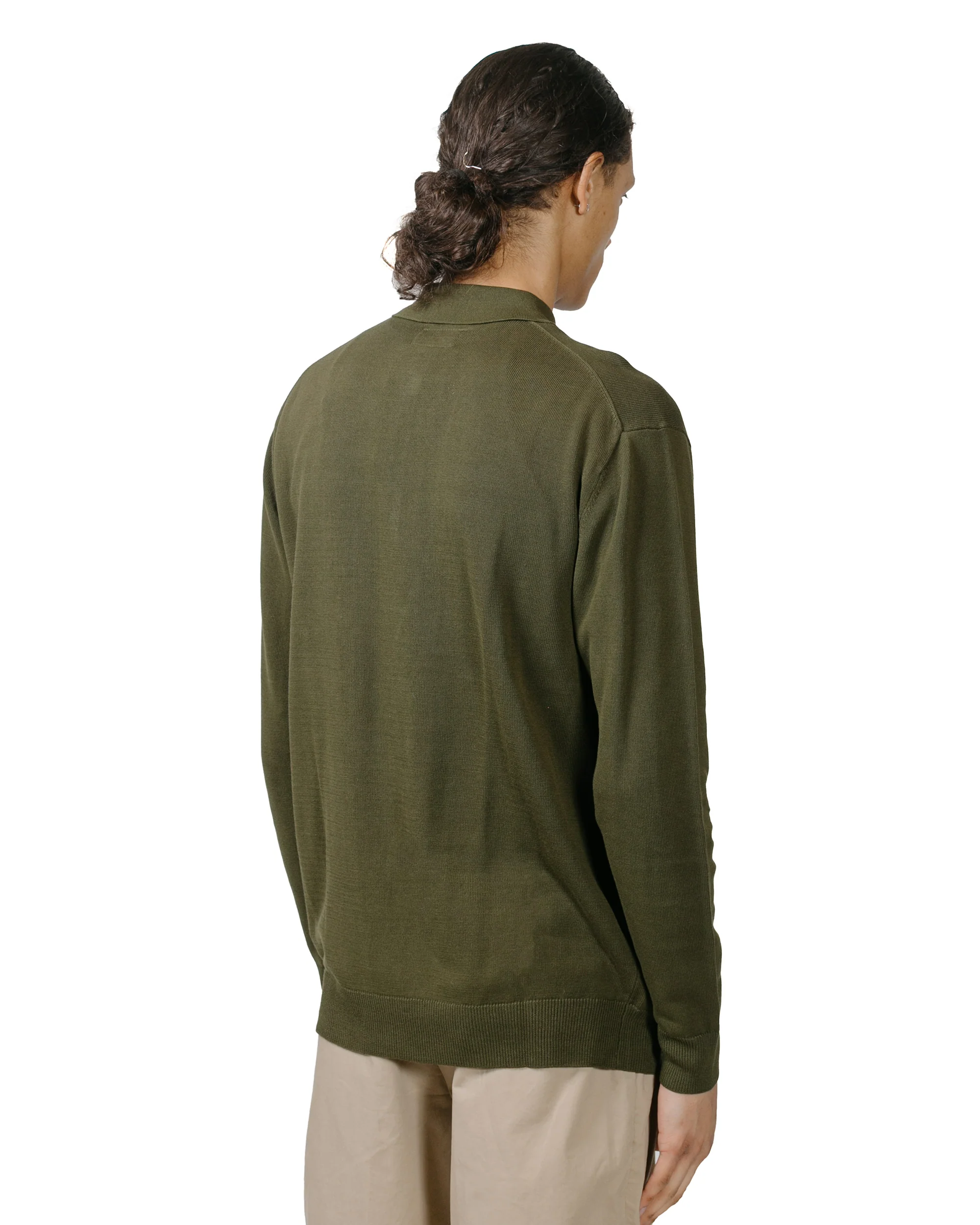 Beams Plus Knit Polo 12G Olive - Image 3