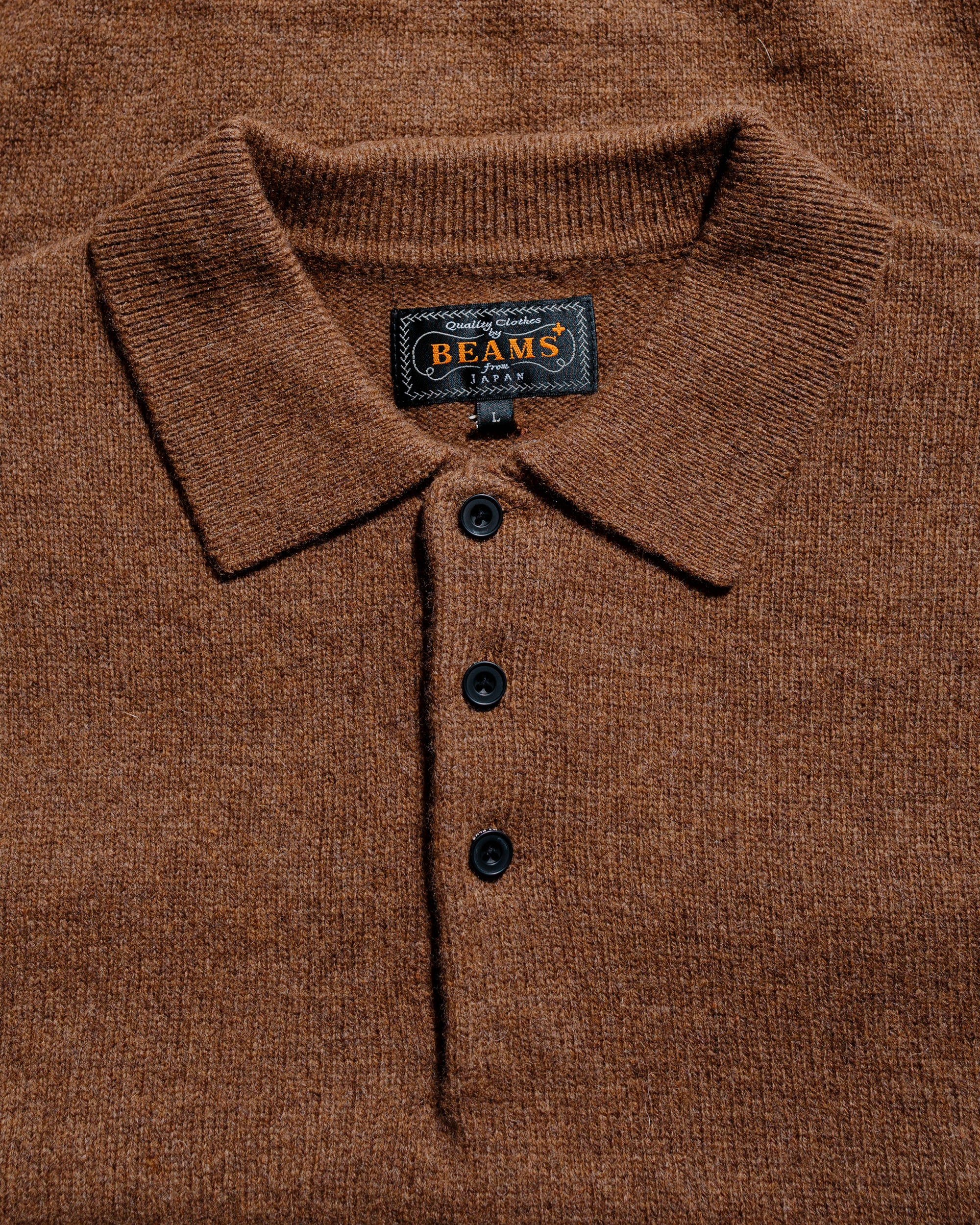 Beams Plus Knit Polo 9G Brown - Image 4