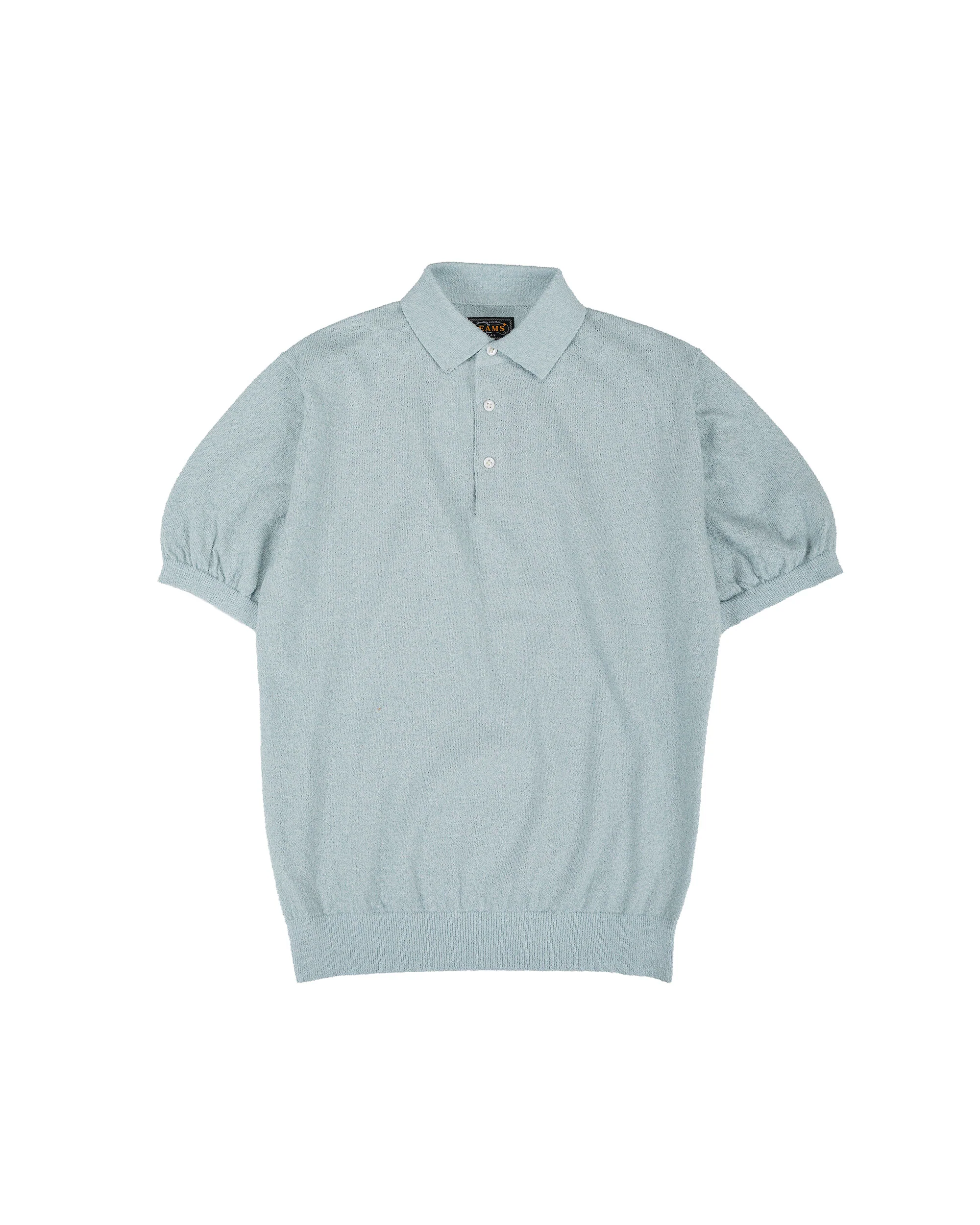 Beams Plus Knit Polo Boucle Sax