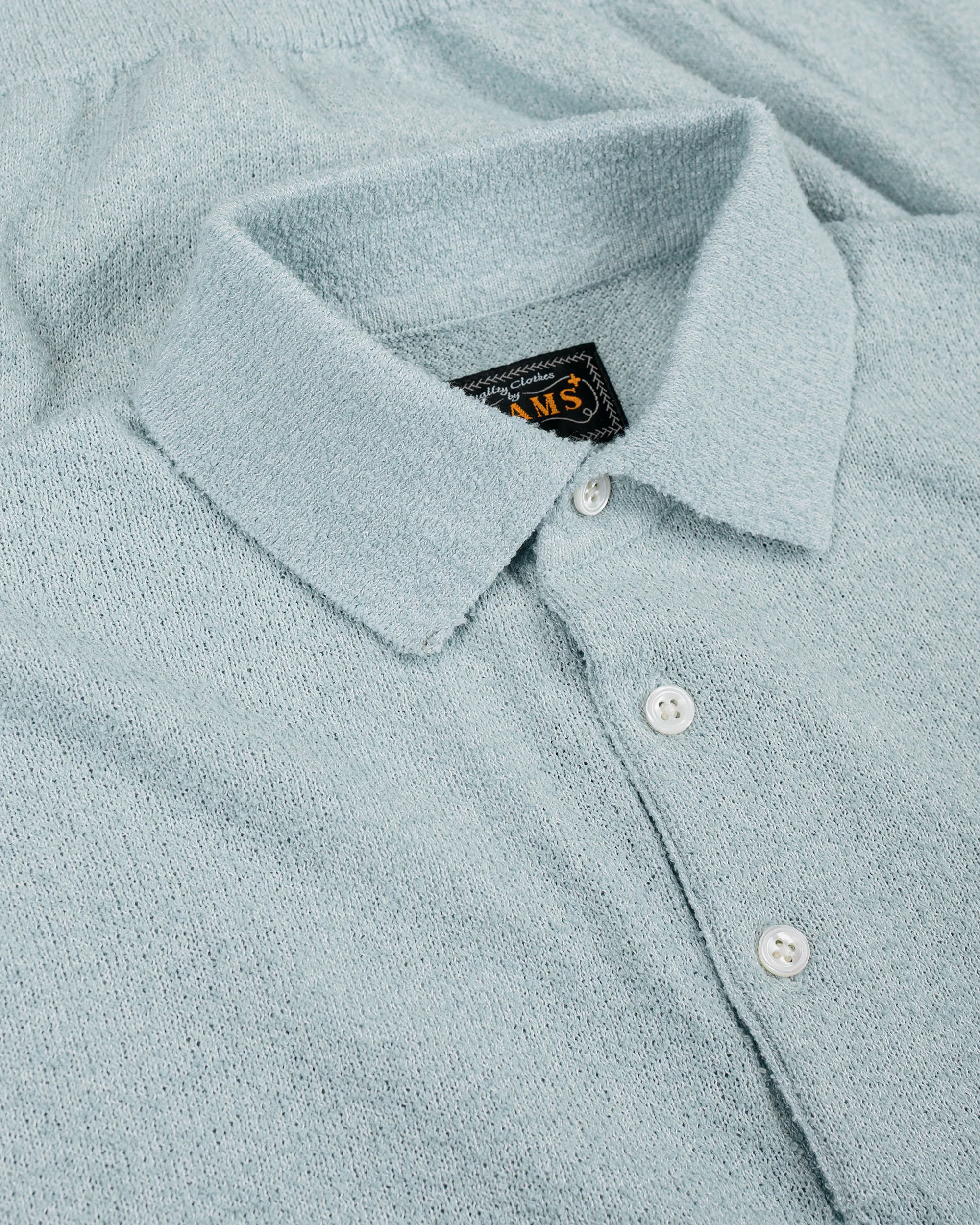Beams Plus Knit Polo Boucle Sax - Image 5