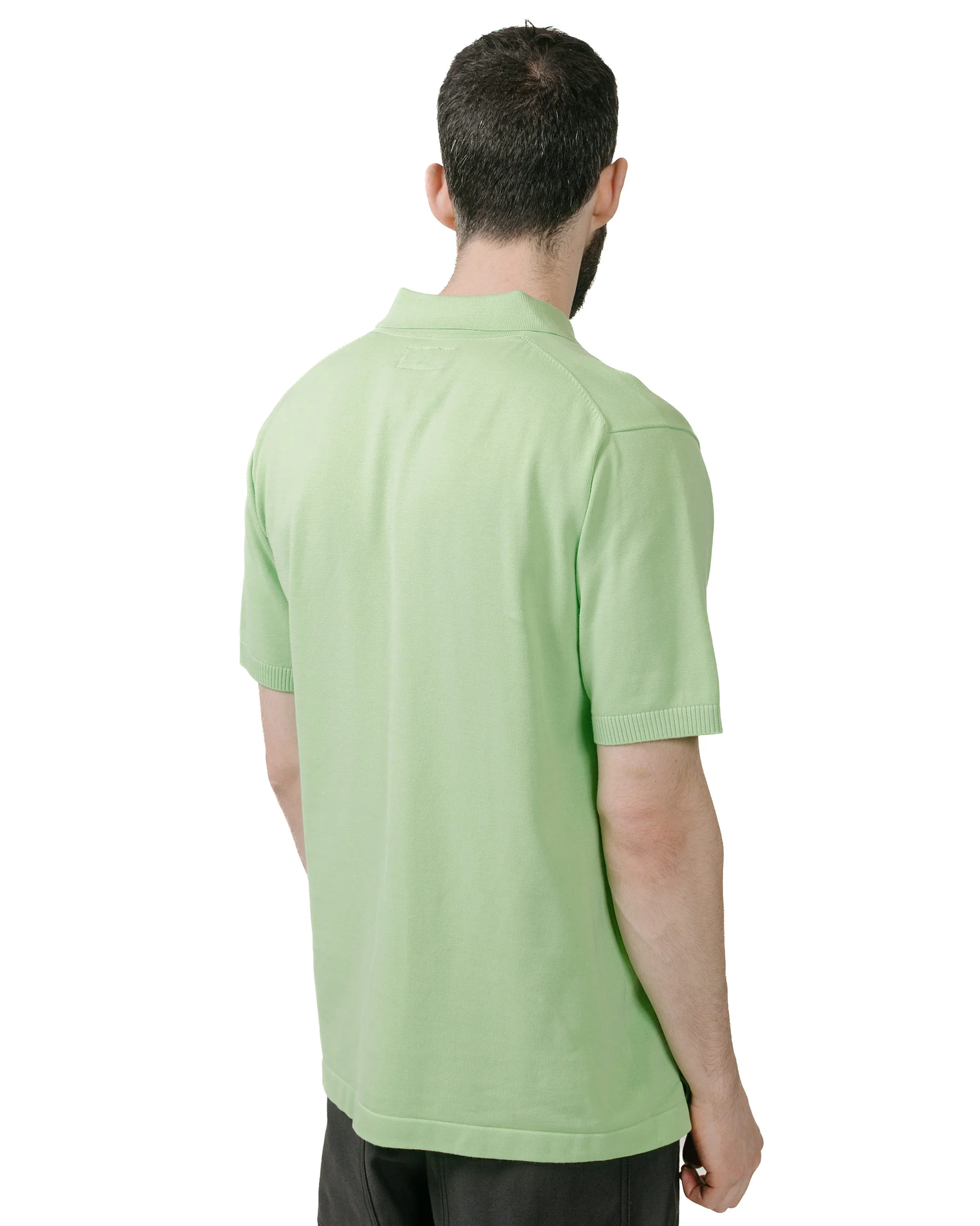 Beams Plus Knit Polo Solid 12G Light Green - Image 3