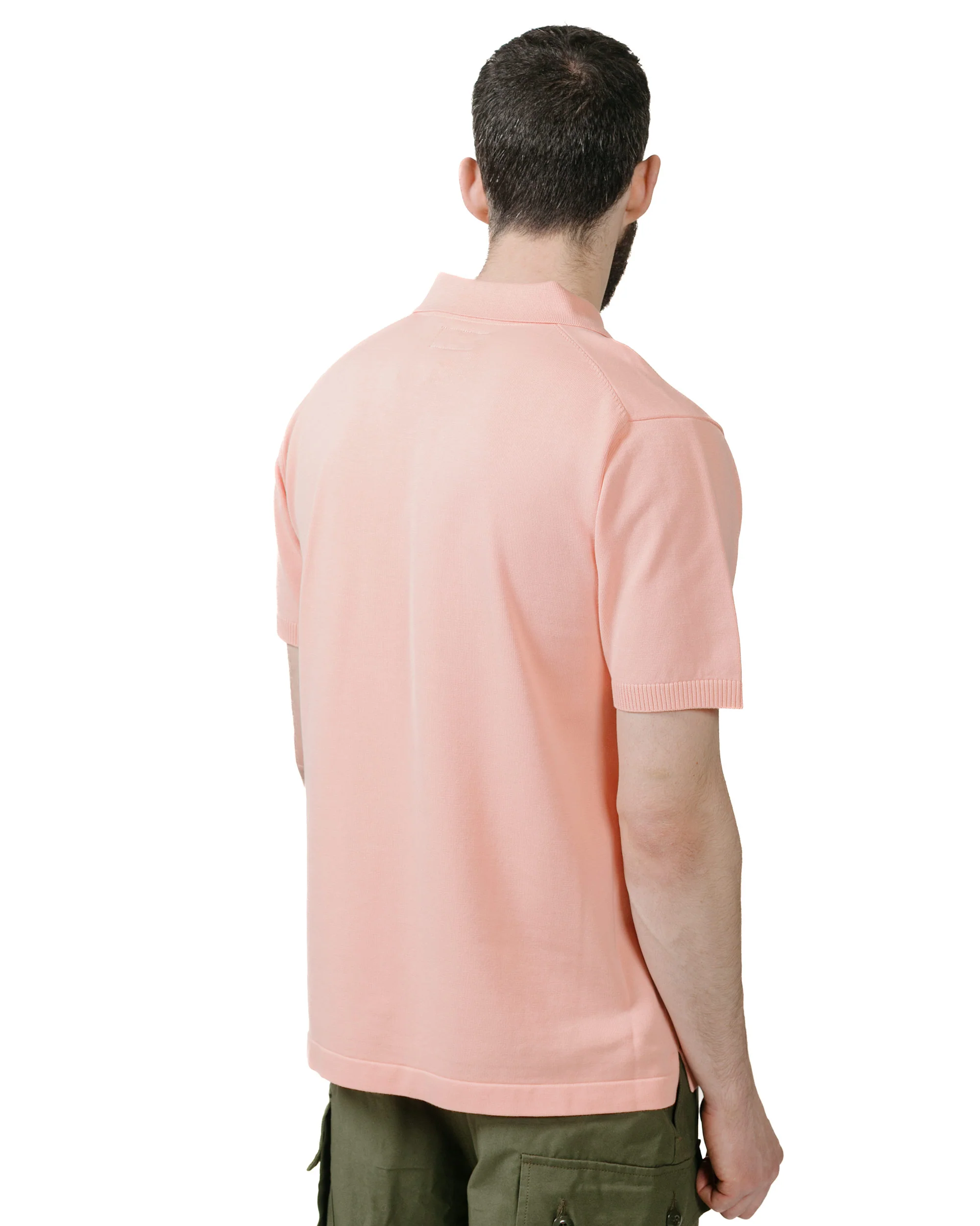 Beams Plus Knit Polo Solid 12G Pink - Image 3