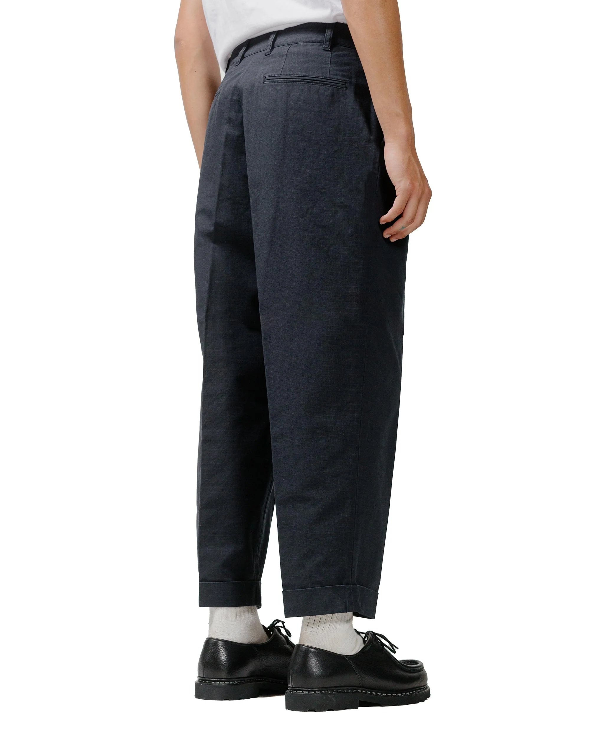 Beams Plus Lost & Found 2Pleats Cotton Ripstop Black - Image 3