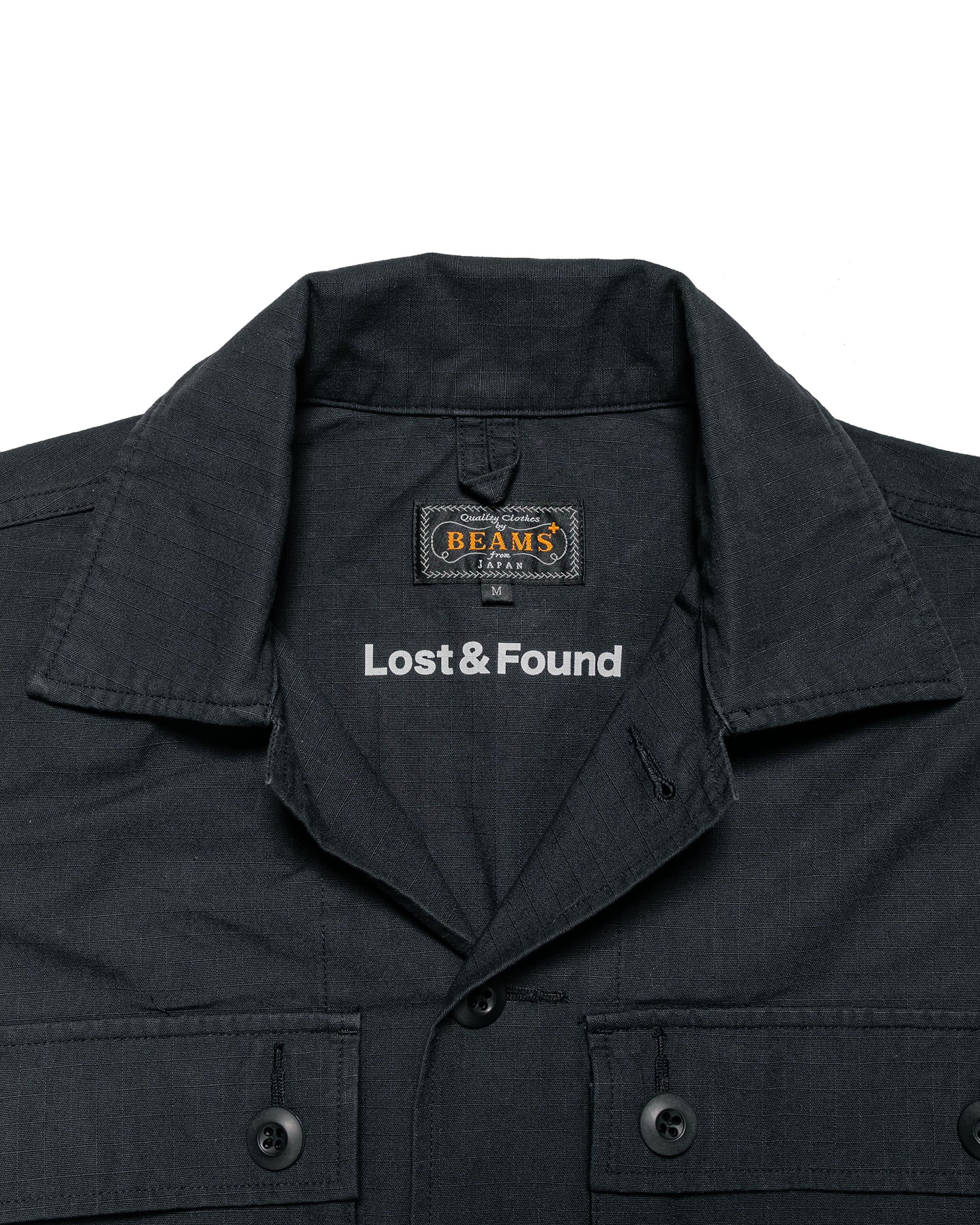 Beams Plus Lost & Found MIL SHT-JAC Cotton Ripstop Black - Image 7
