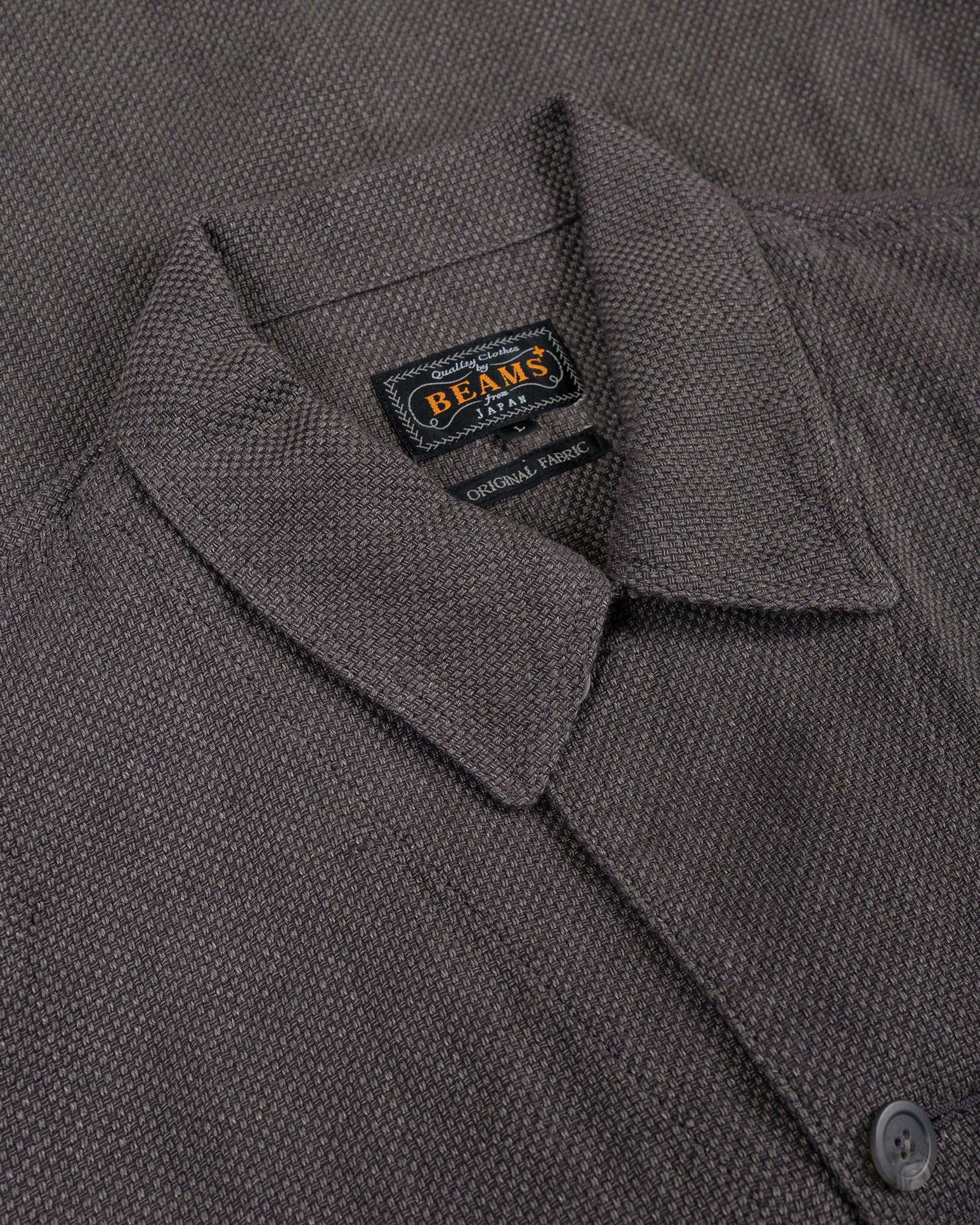 Beams Plus MIL Chore Jacket Cotton Linen Grey - Image 5