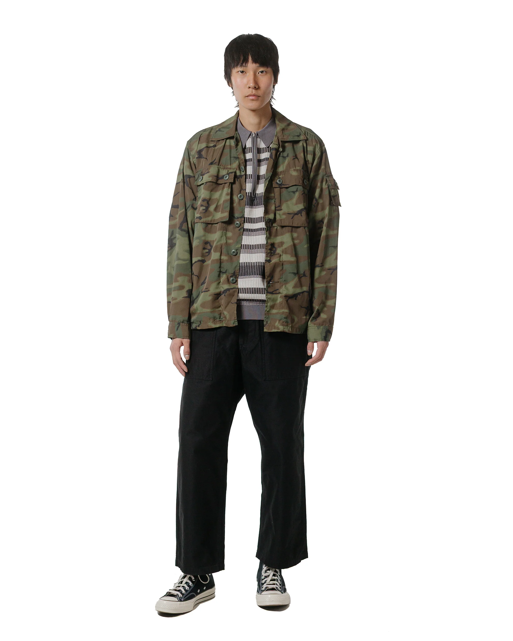 Beams Plus MIL-SHT Mesh Camo Jacquard Mapping Print - Image 4