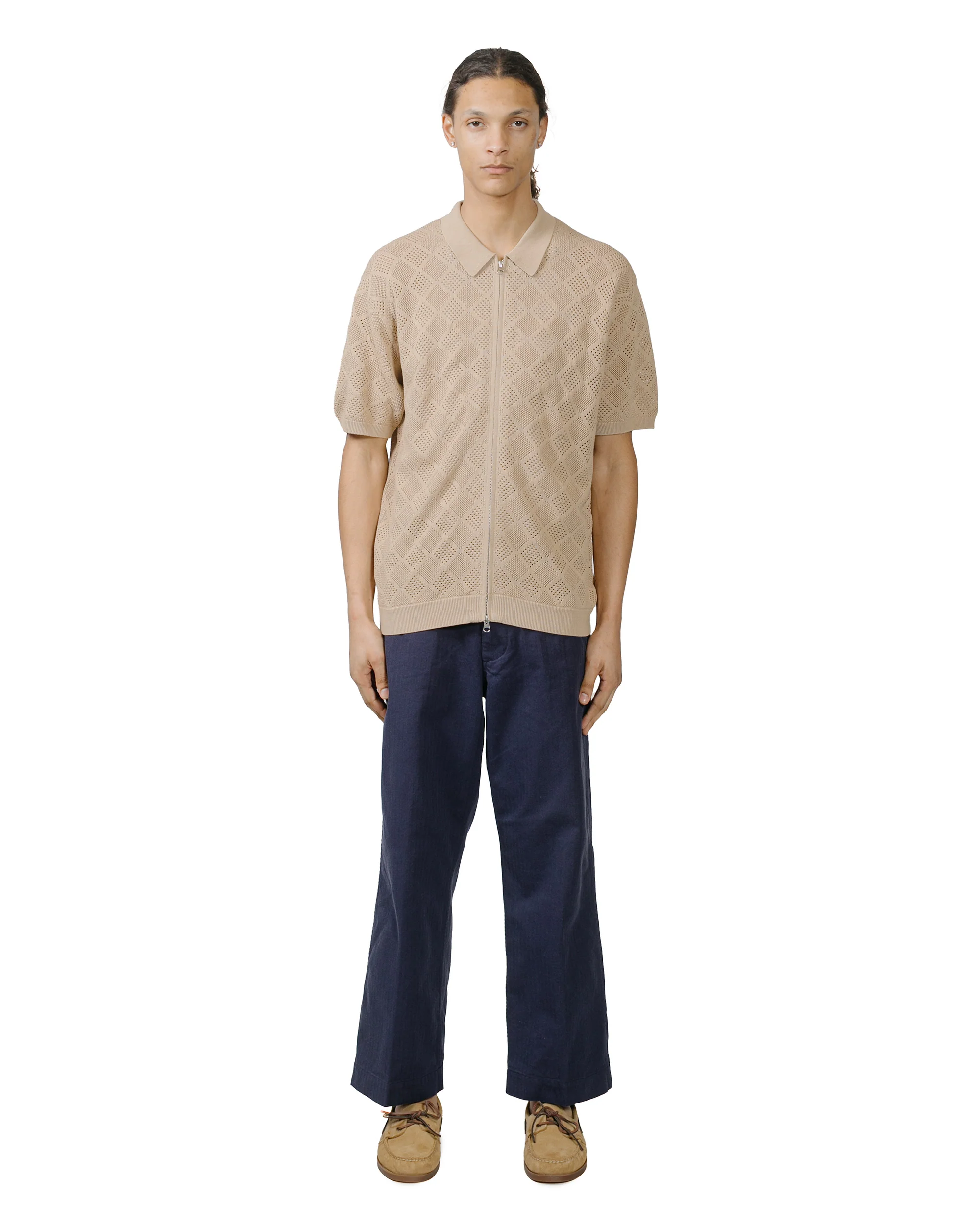 Beams Plus MIL Trousers Herringbone Navy - Image 4