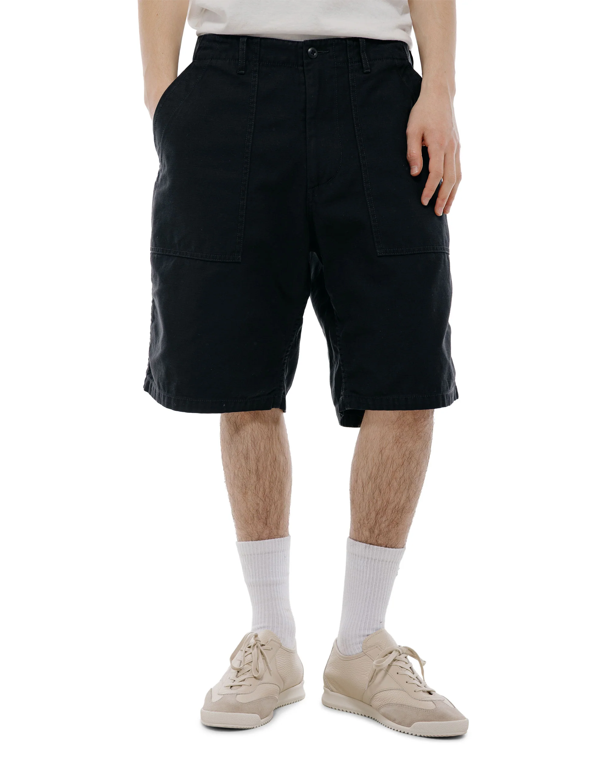 Beams Plus MIL Utility Shorts Reversed Sateen Black - Image 2