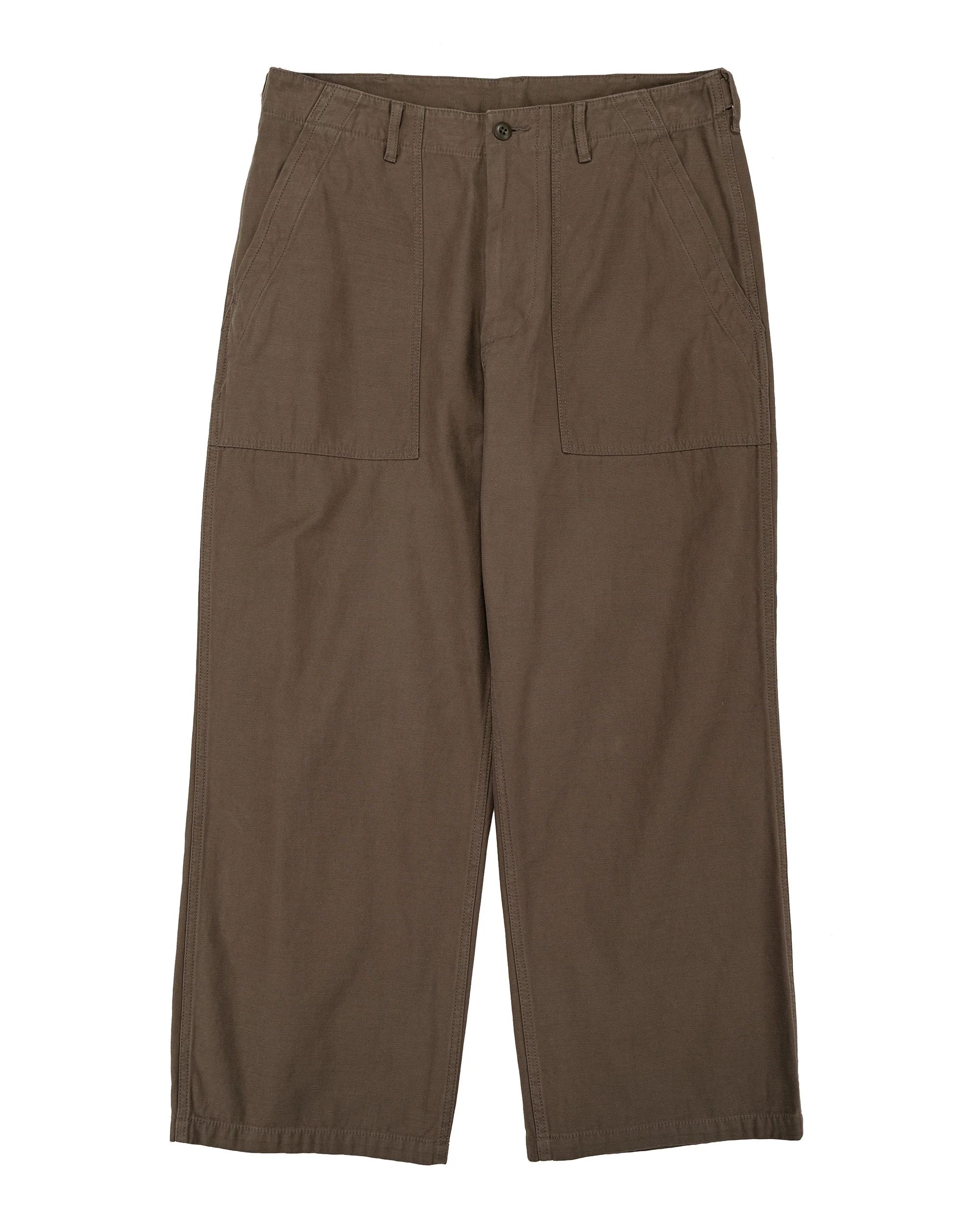 Beams Plus MIL Utility Trousers Reversed Sateen Olive Brown