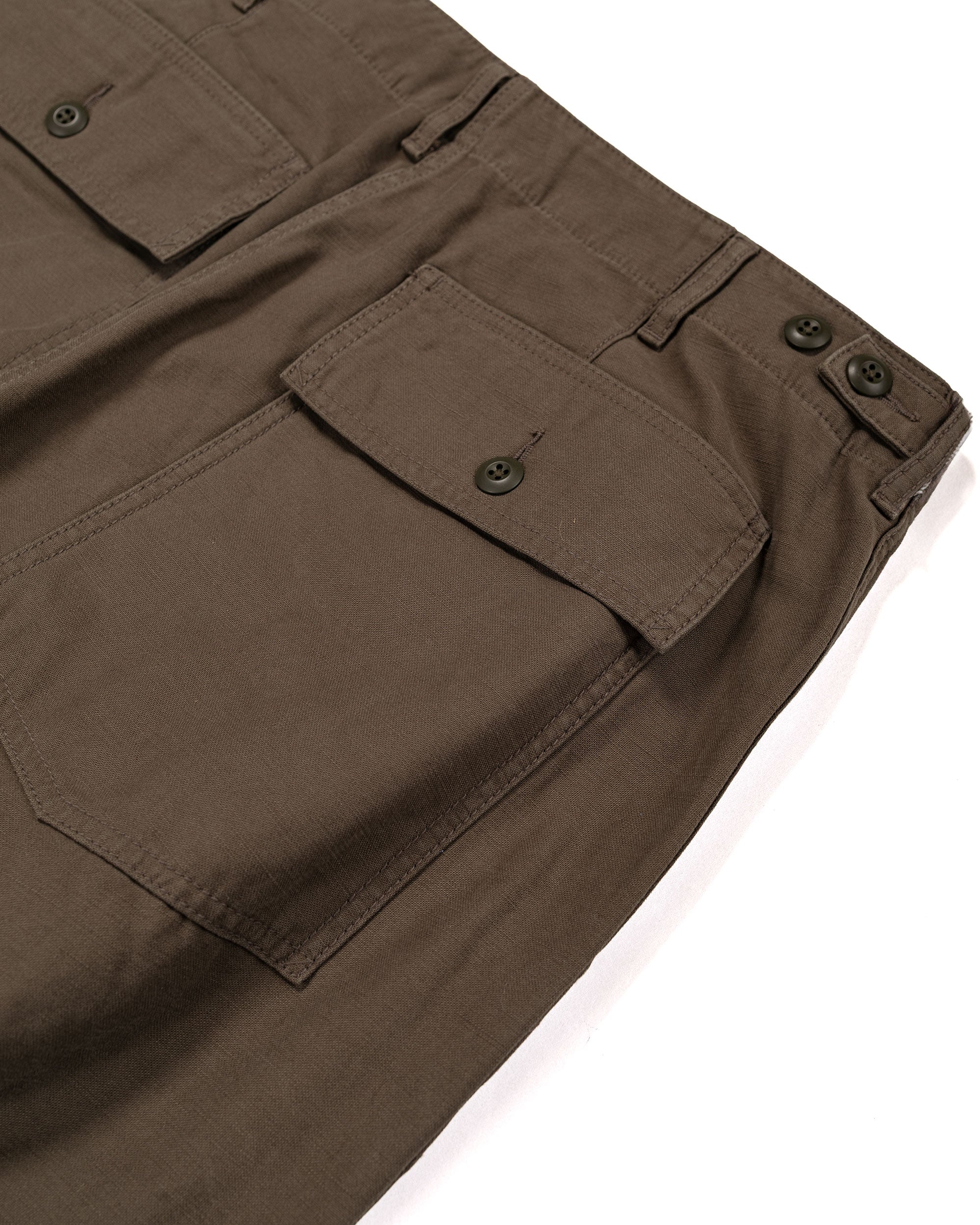 Beams Plus MIL Utility Trousers Reversed Sateen Olive Brown - Image 5