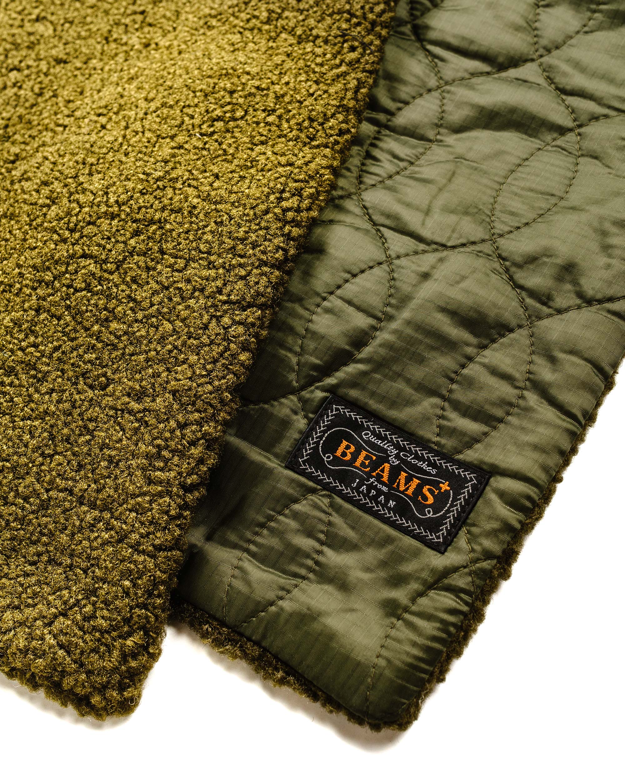 Beams Plus Muffler Boa Quilting Olive - Image 2