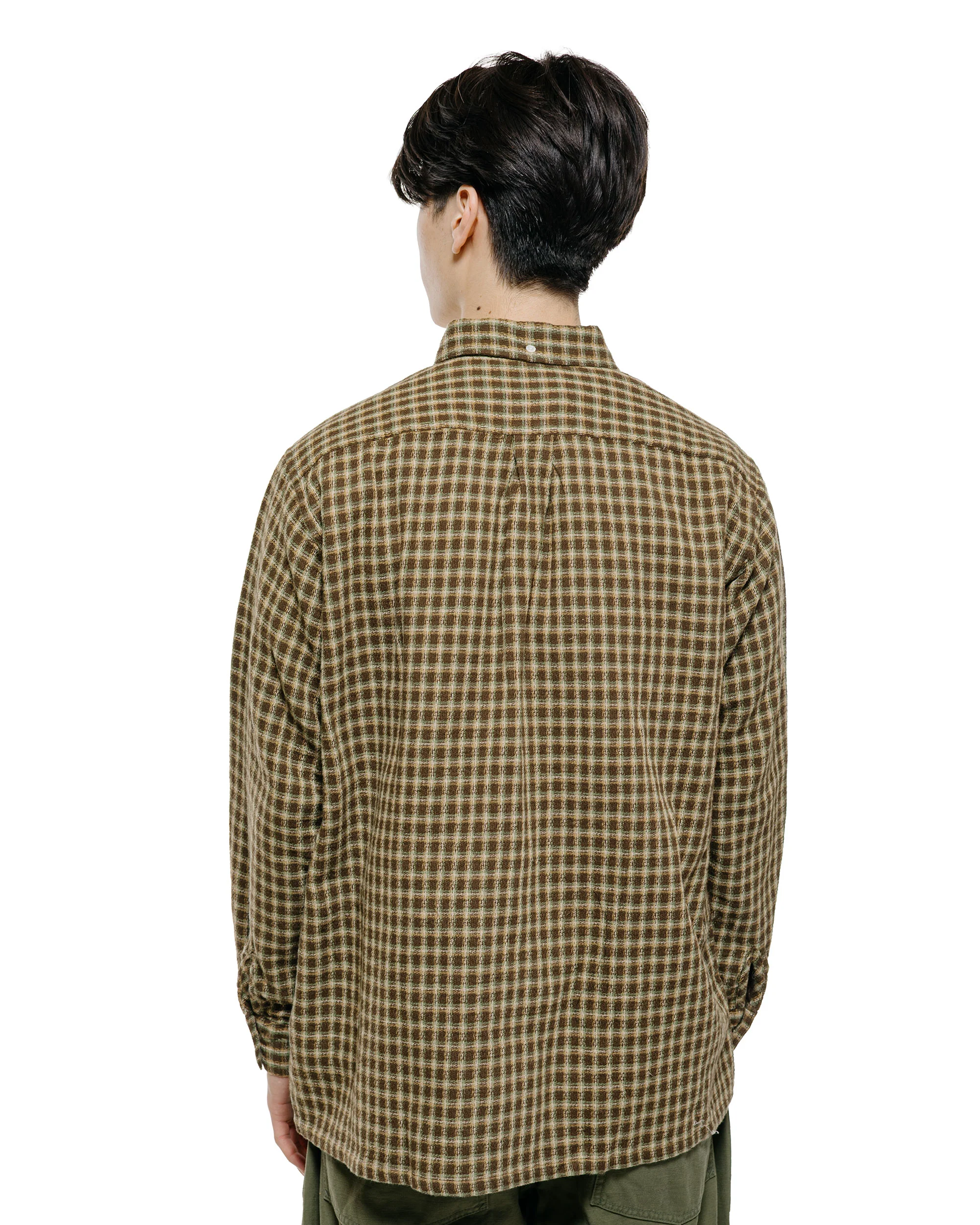 Beams Plus Open B.D. Panama Plaid Double Face Brown - Image 3