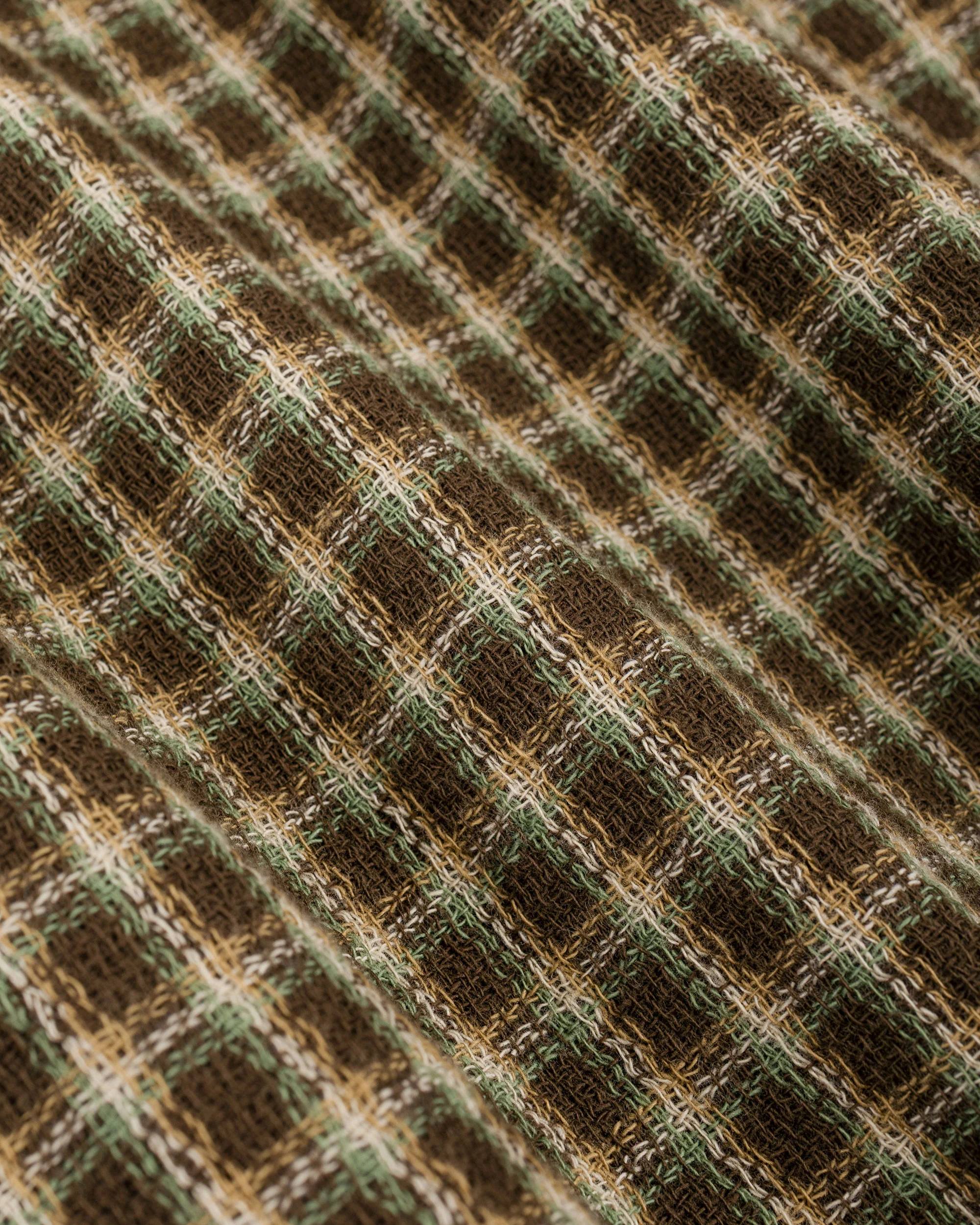 Beams Plus Open B.D. Panama Plaid Double Face Brown - Image 6