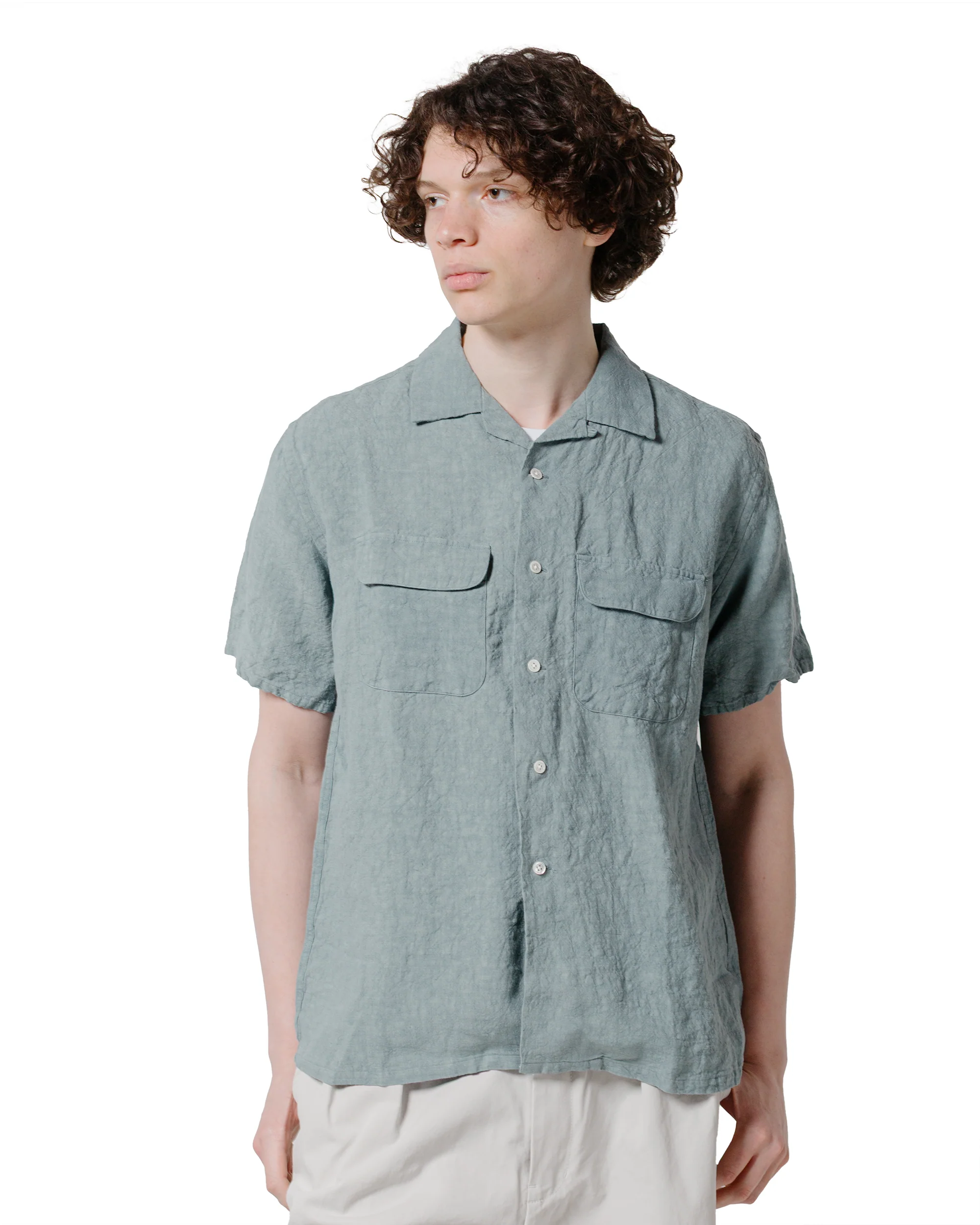 Beams Plus Open Collar 1/40 Linen Sax - Image 2