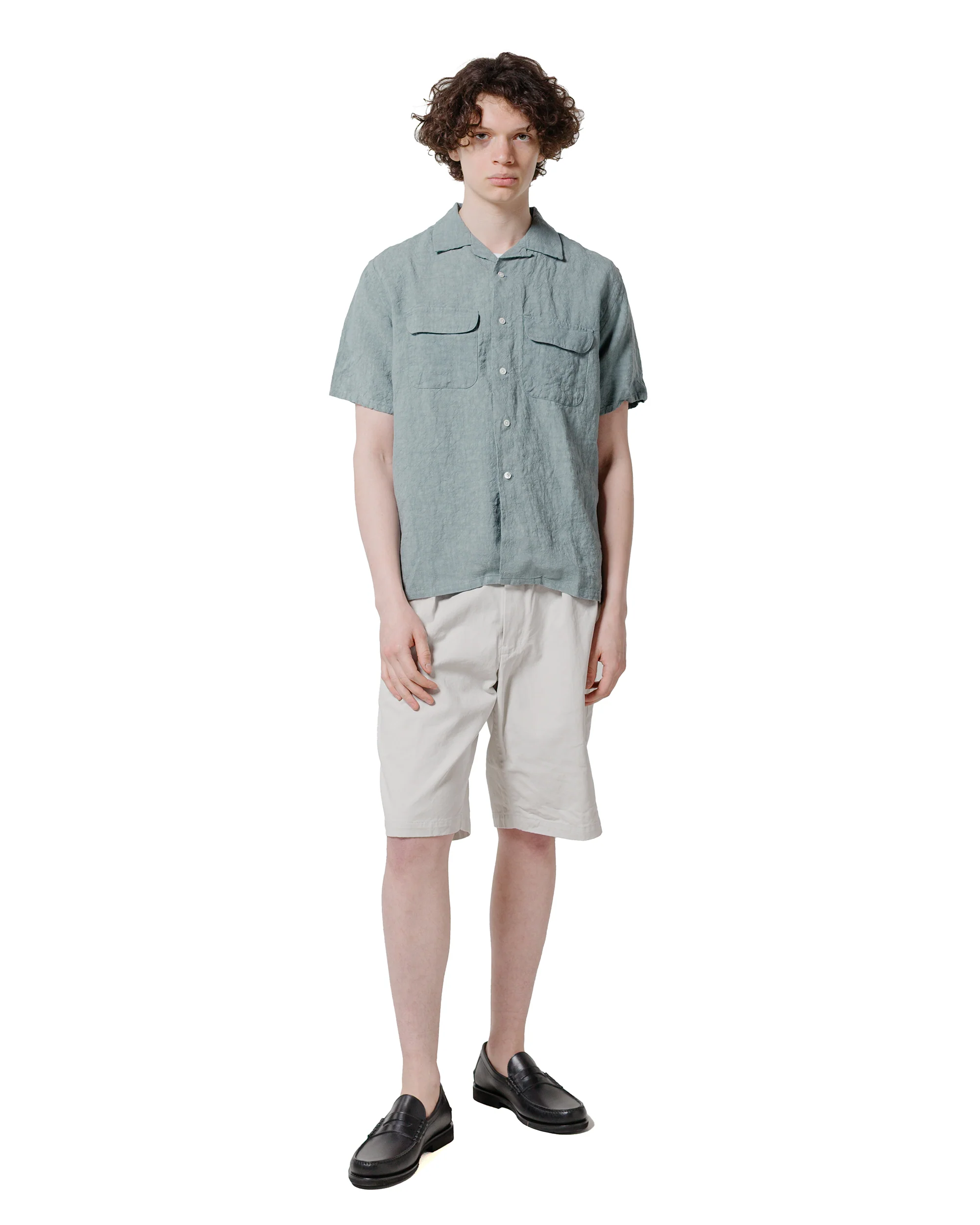 Beams Plus Open Collar 1/40 Linen Sax - Image 4