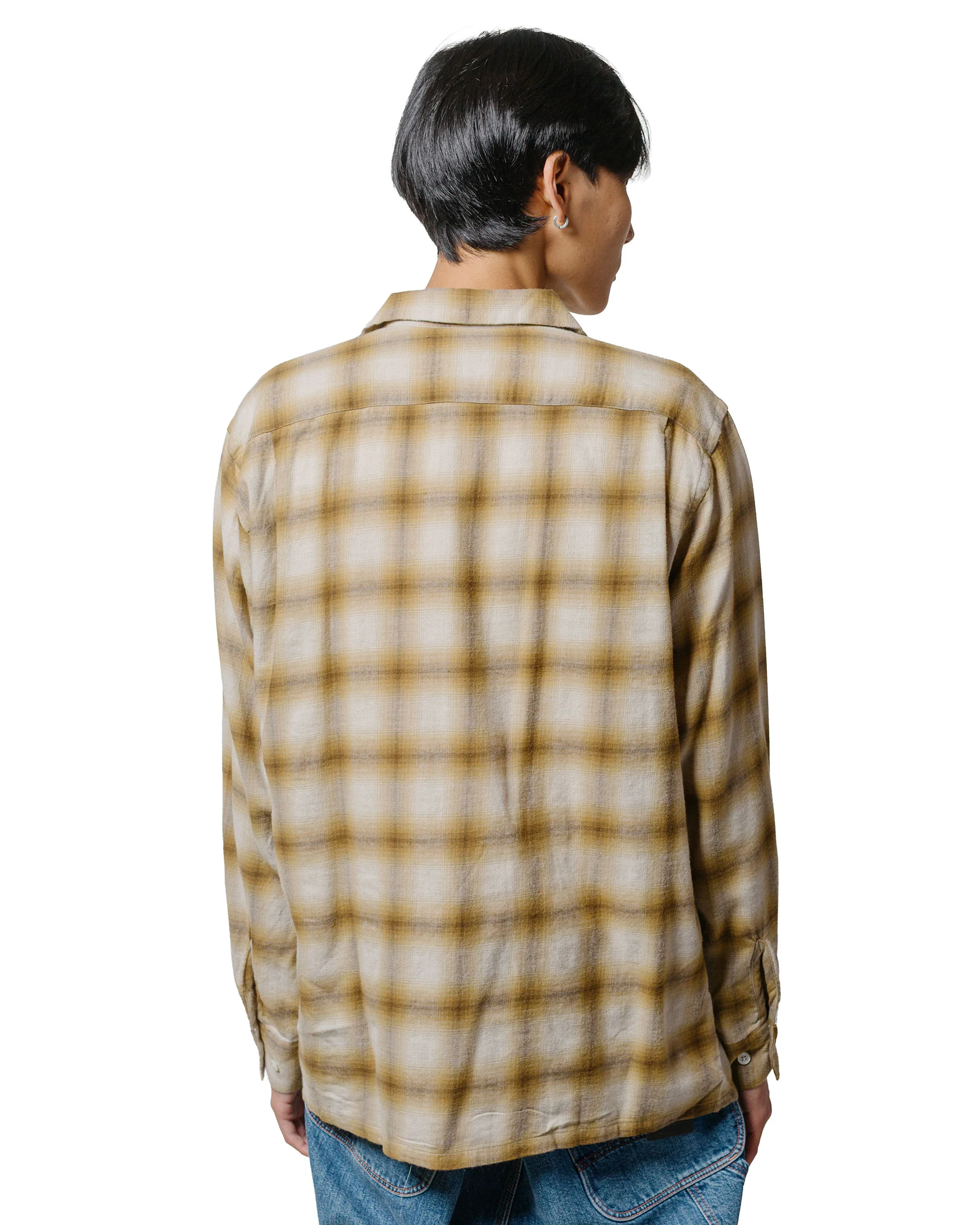 Beams Plus Open Collar Ombre Brown - Image 3