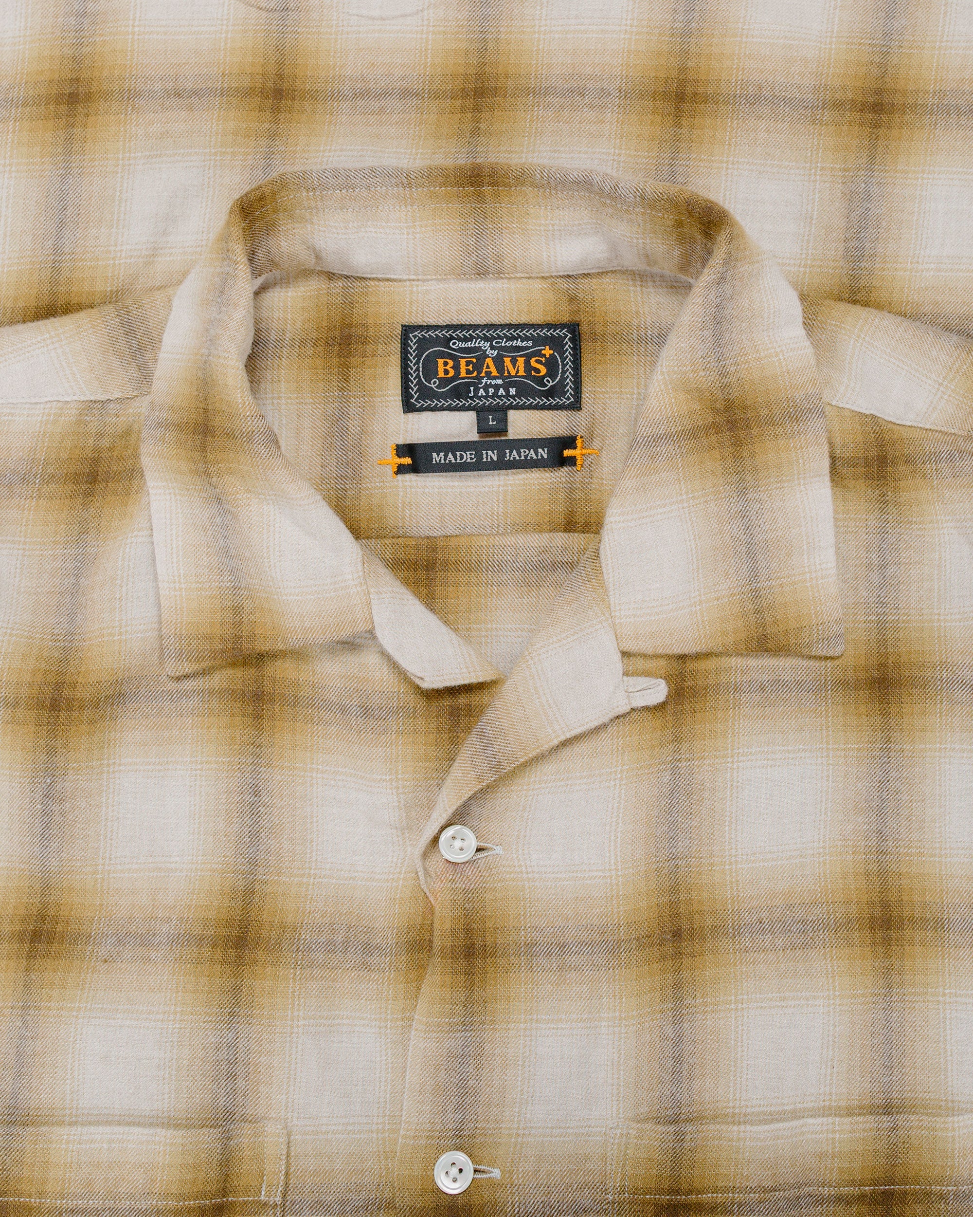 Beams Plus Open Collar Ombre Brown - Image 5