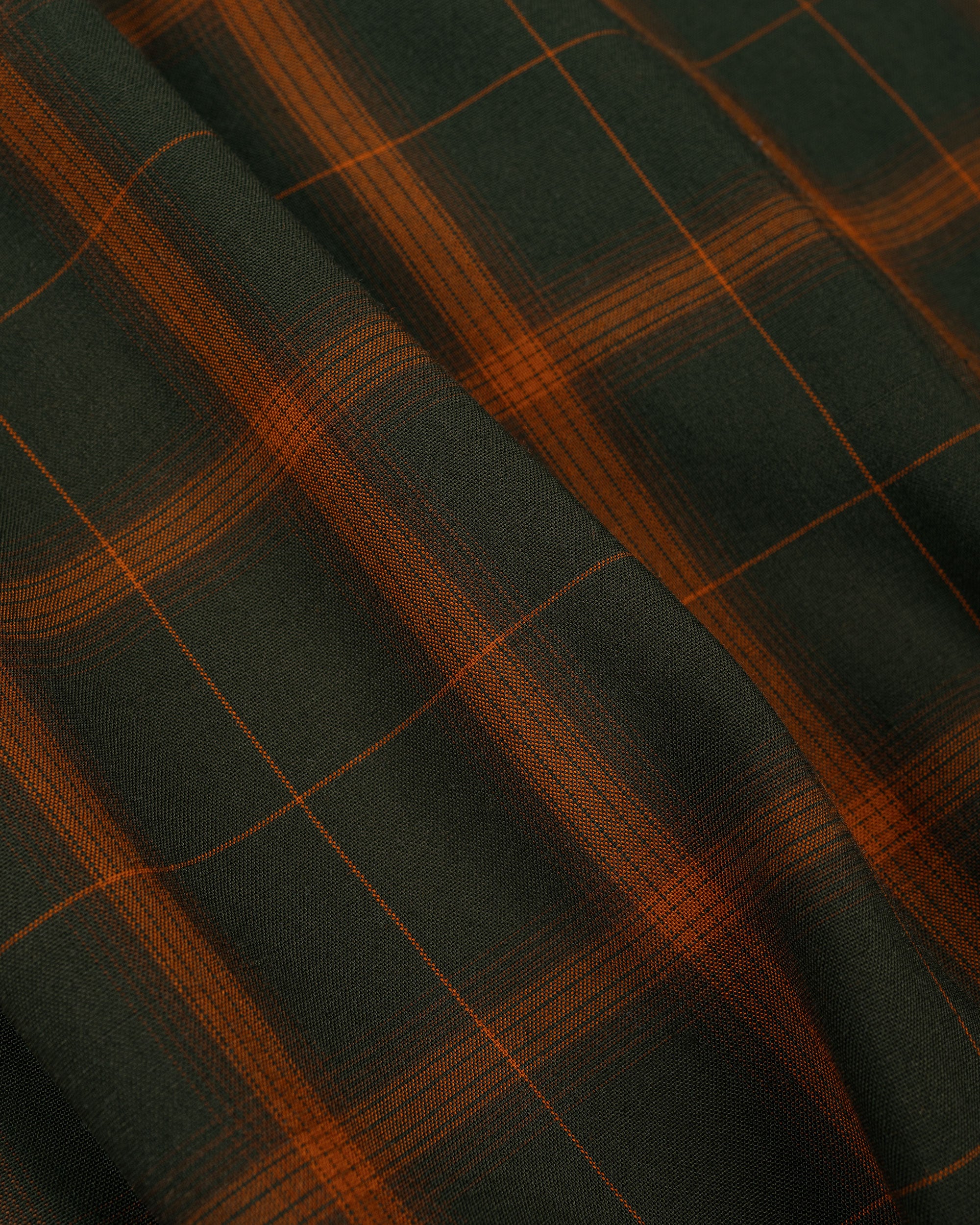 Beams Plus Open Collar Ombre Plaid Green Mustard Ombre - Image 6