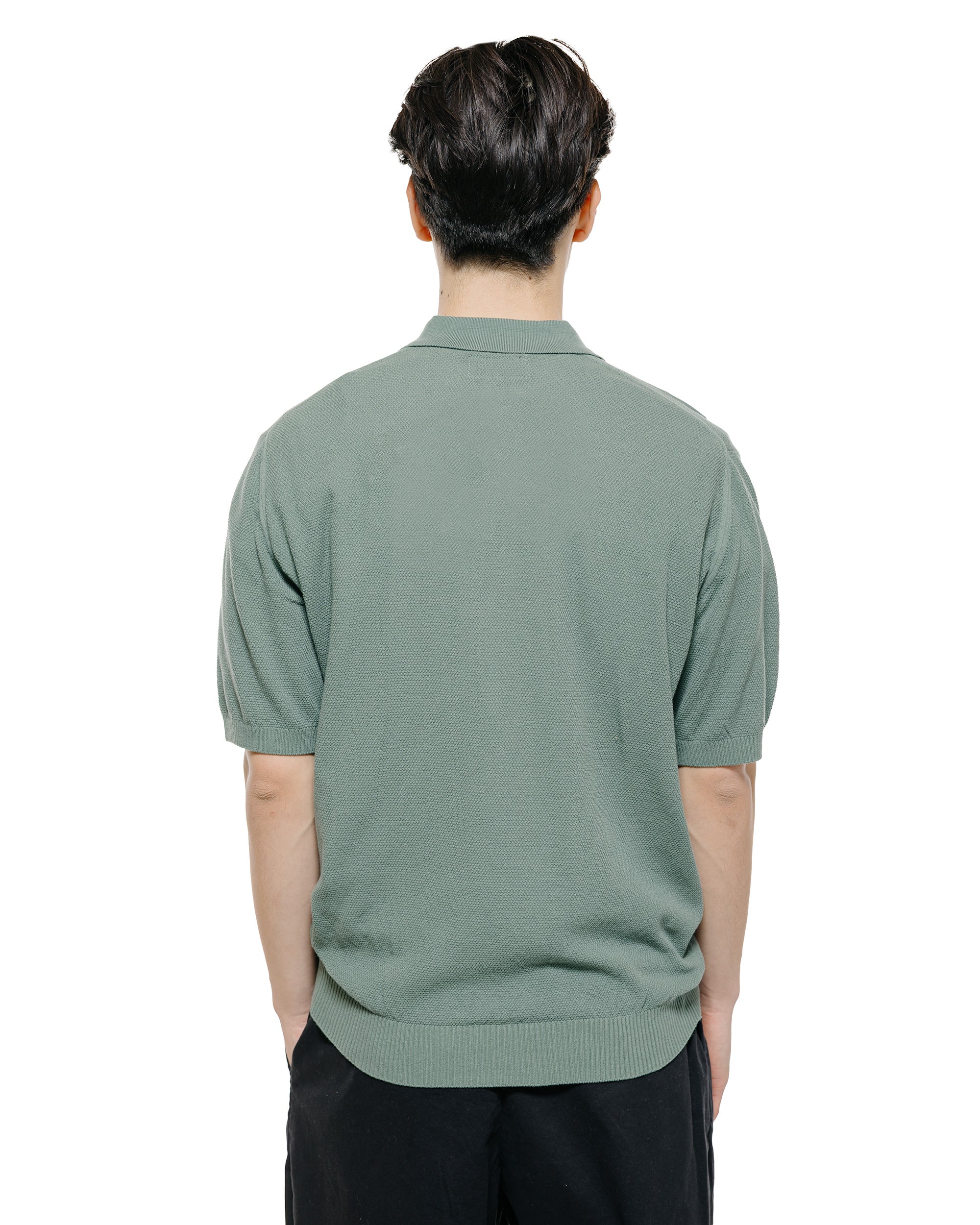 Beams Plus Pique Polo 14G Olive - Image 3