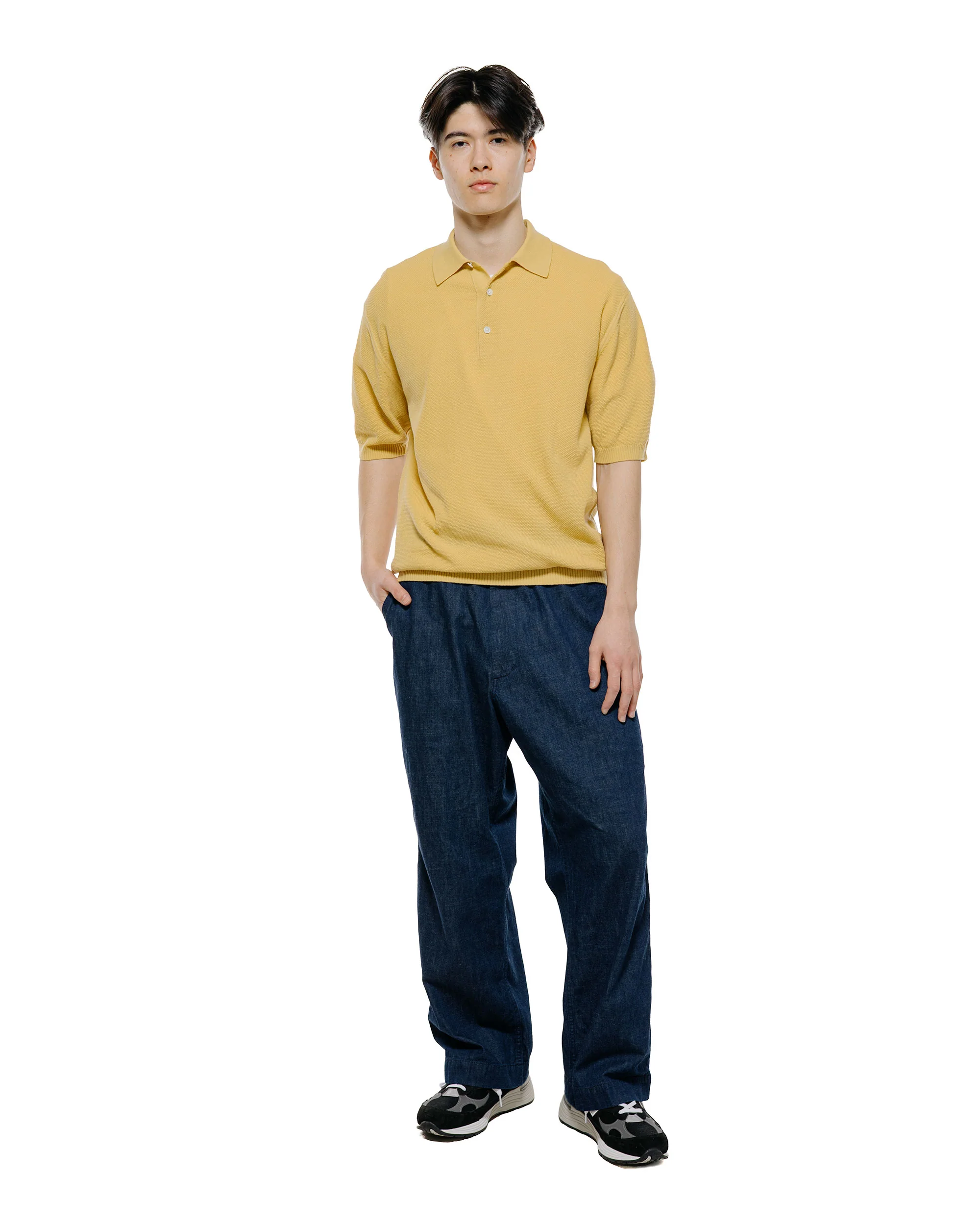 Beams Plus Pique Polo 14G Yellow - Image 4