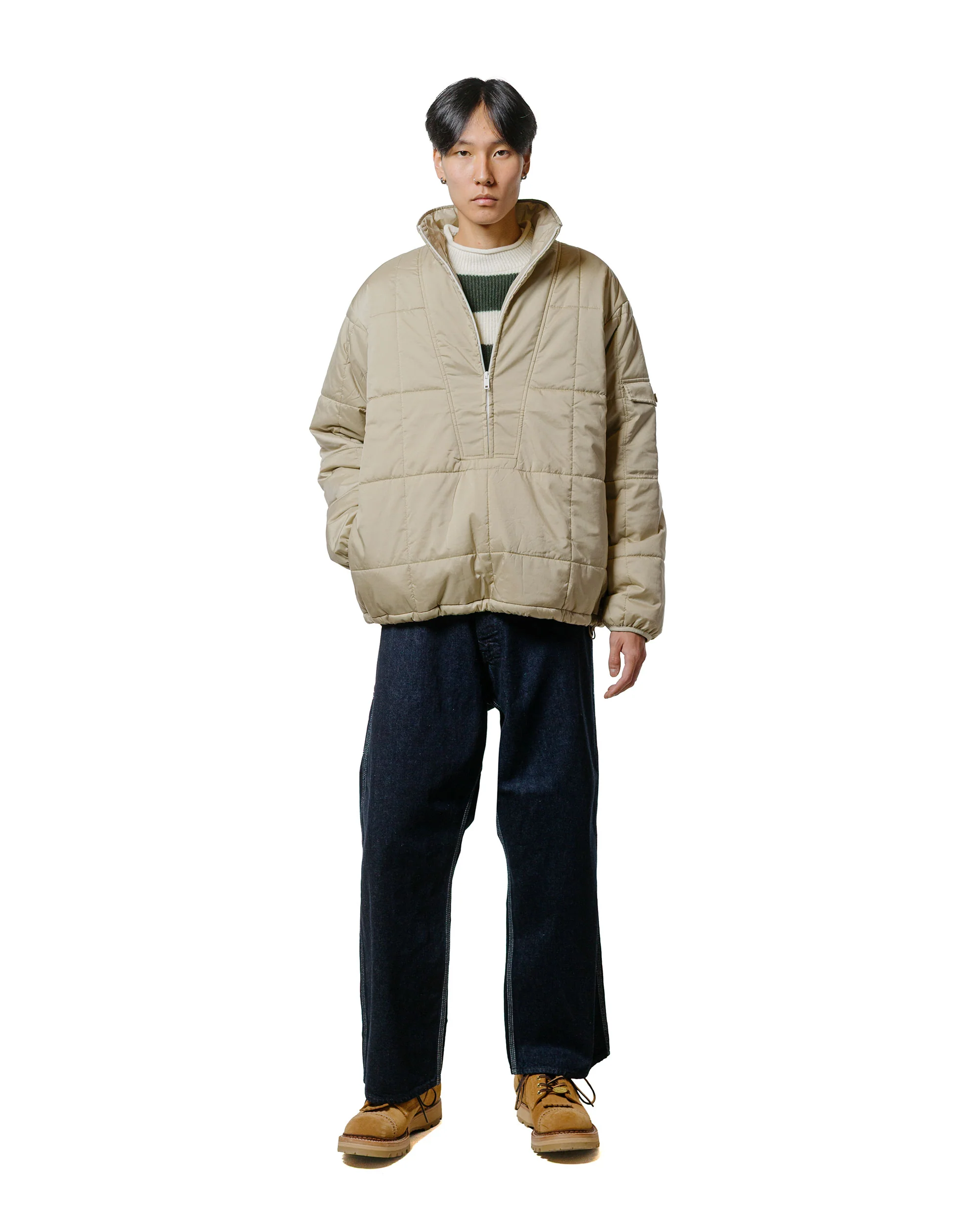 Beams Plus Puffy Jacket Beige - Image 4