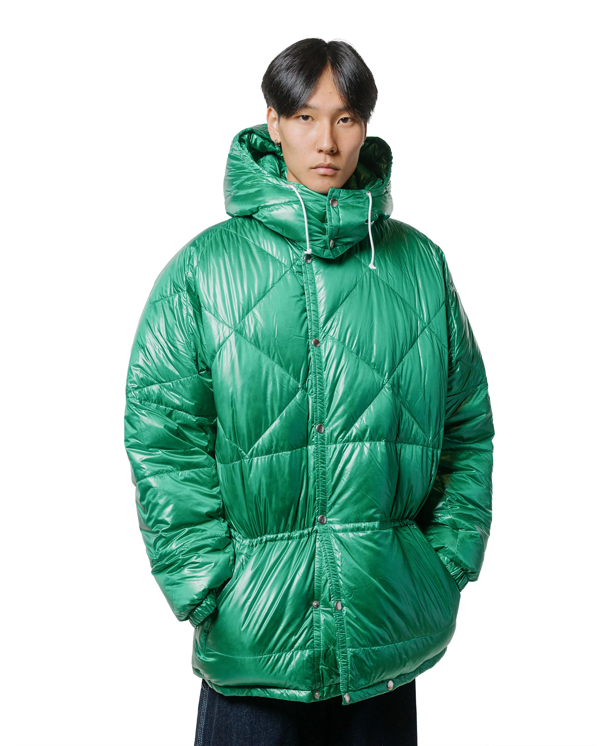 Beams Plus Raglan Sleeve Expedition Down Parka Green - Image 2